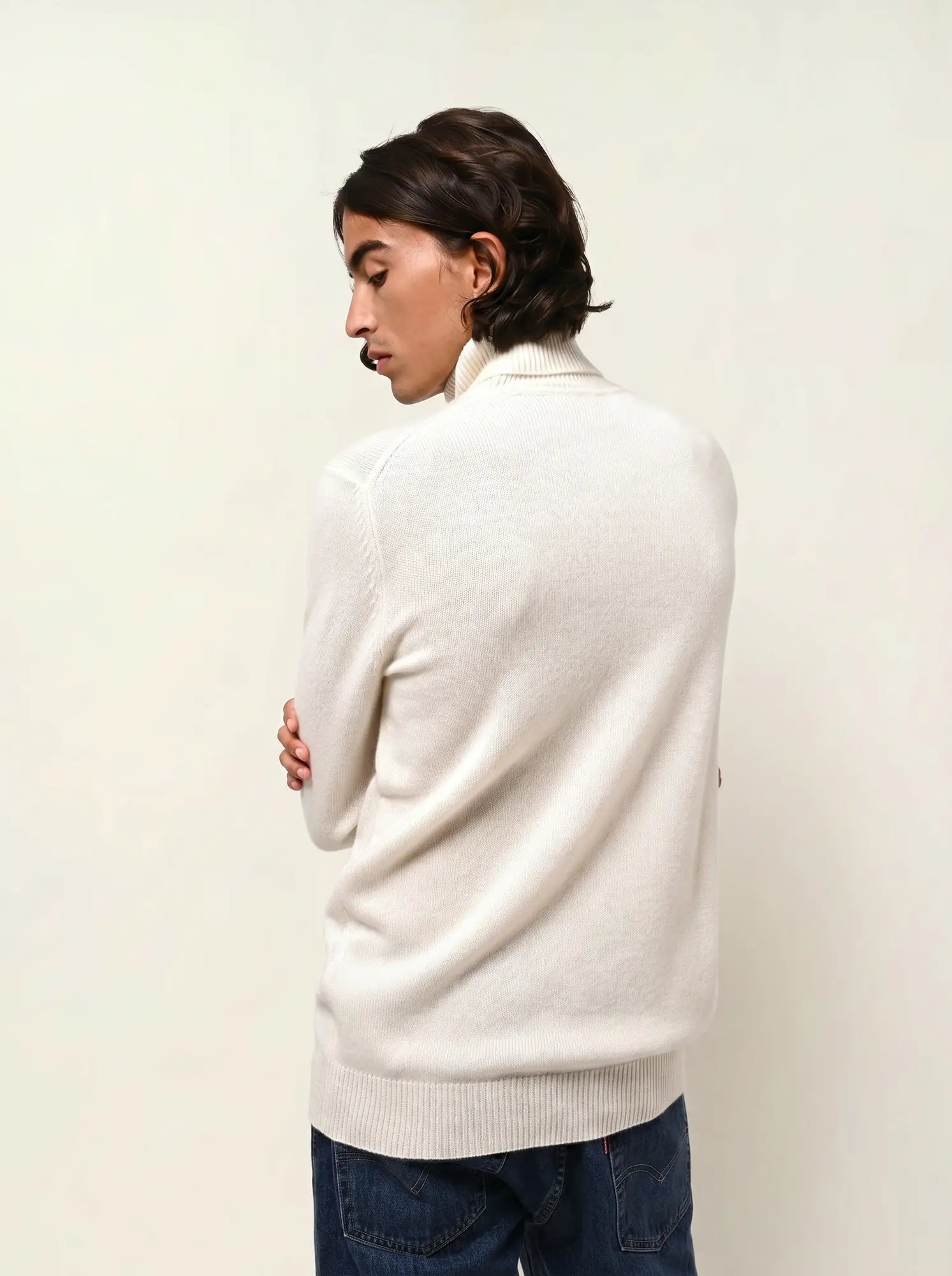 MARTIN pull col roulé 4 fils neige