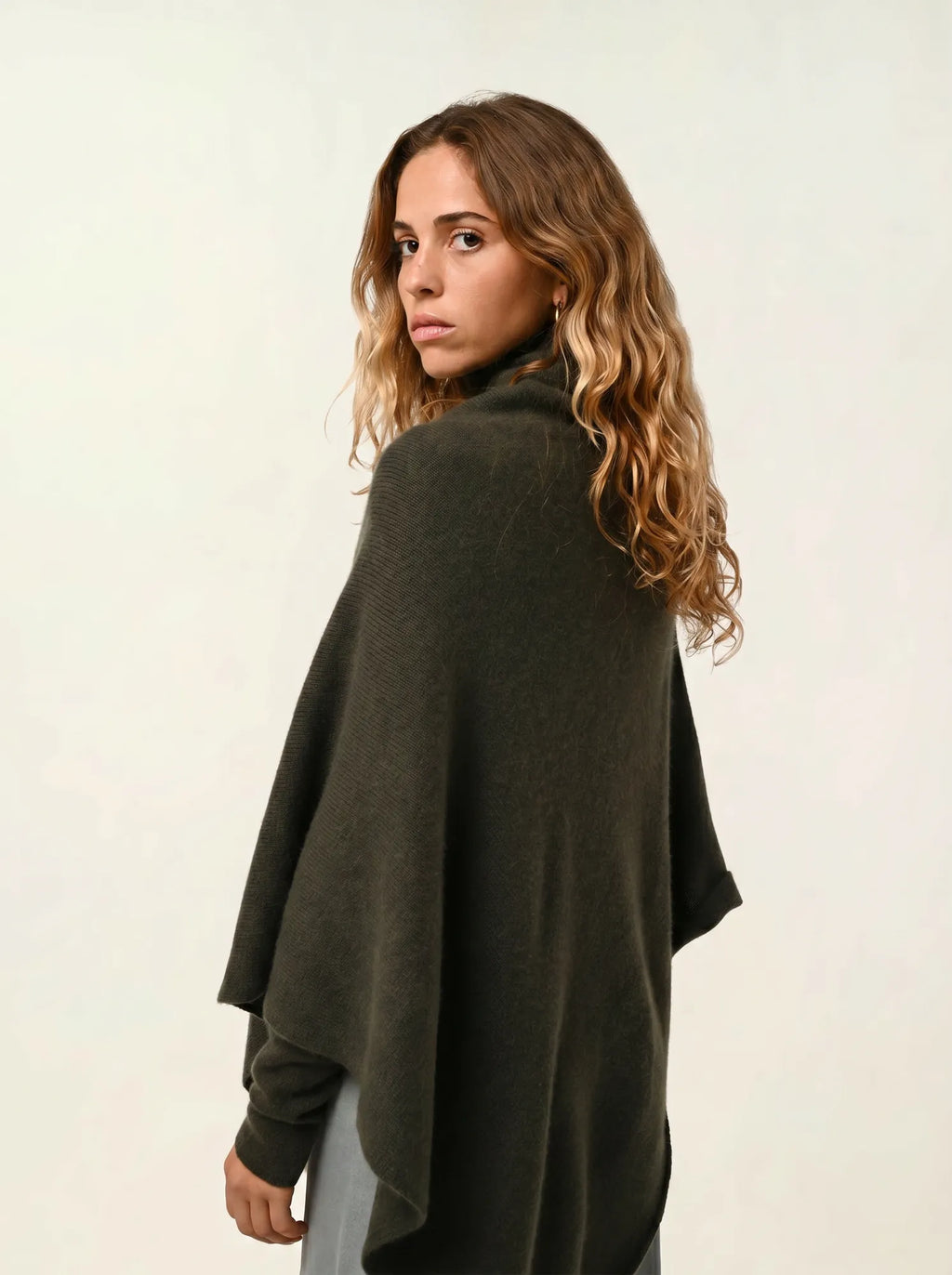 MERYL poncho 4 fils kaki