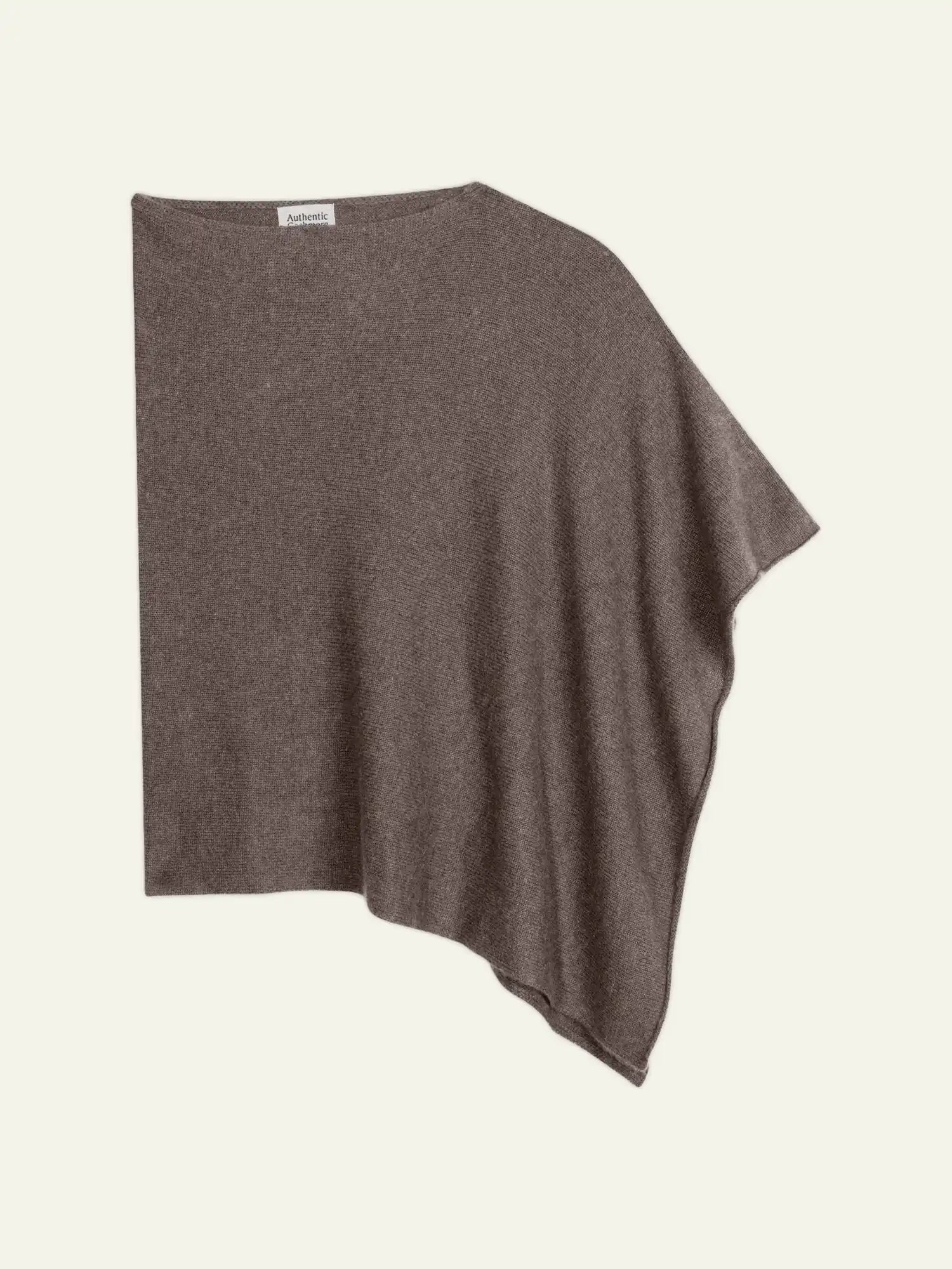 MERYL poncho 4 fils taupe chiné