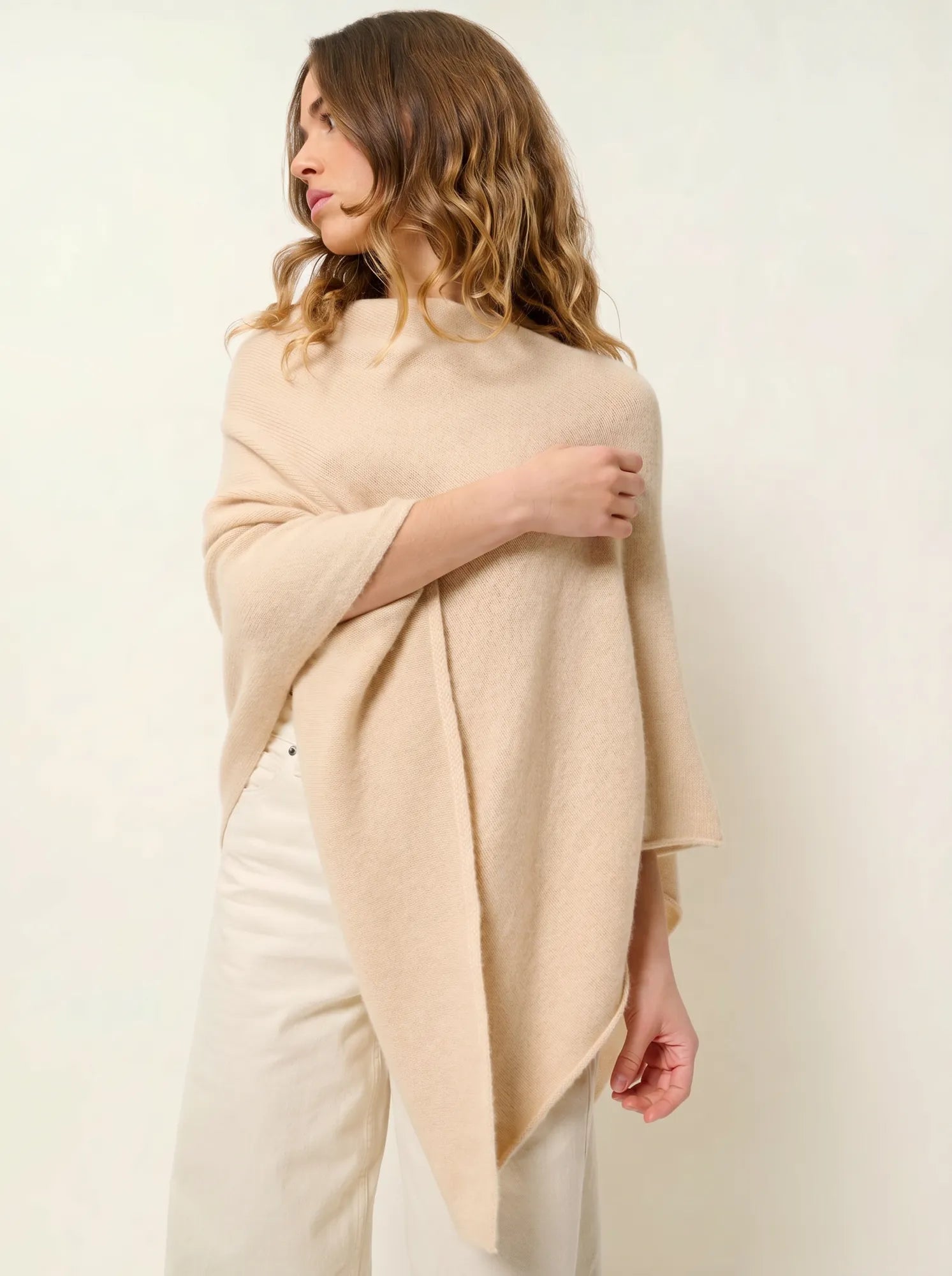 MERYL poncho 4 fils sable