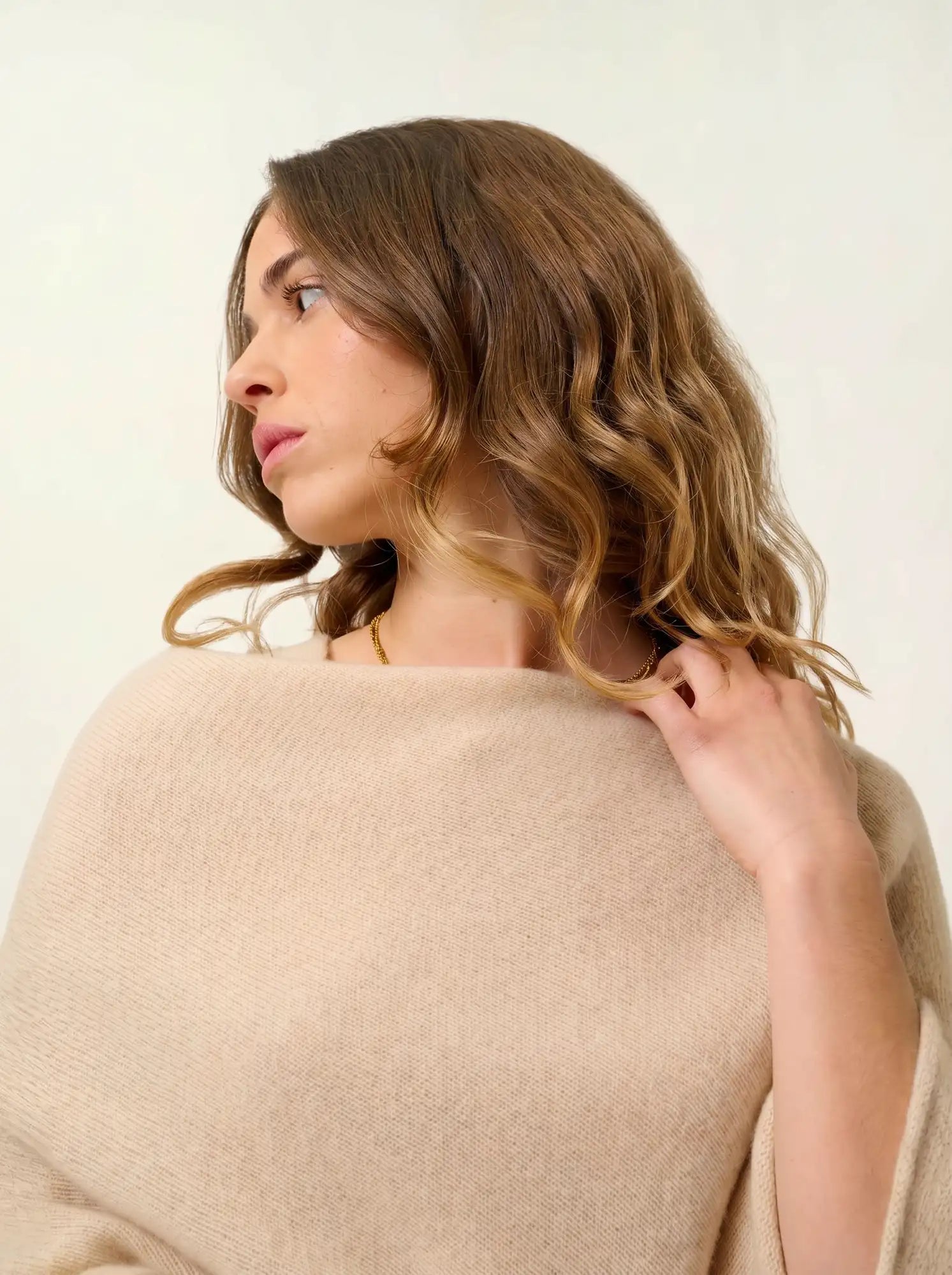 MERYL poncho 4 fils sable