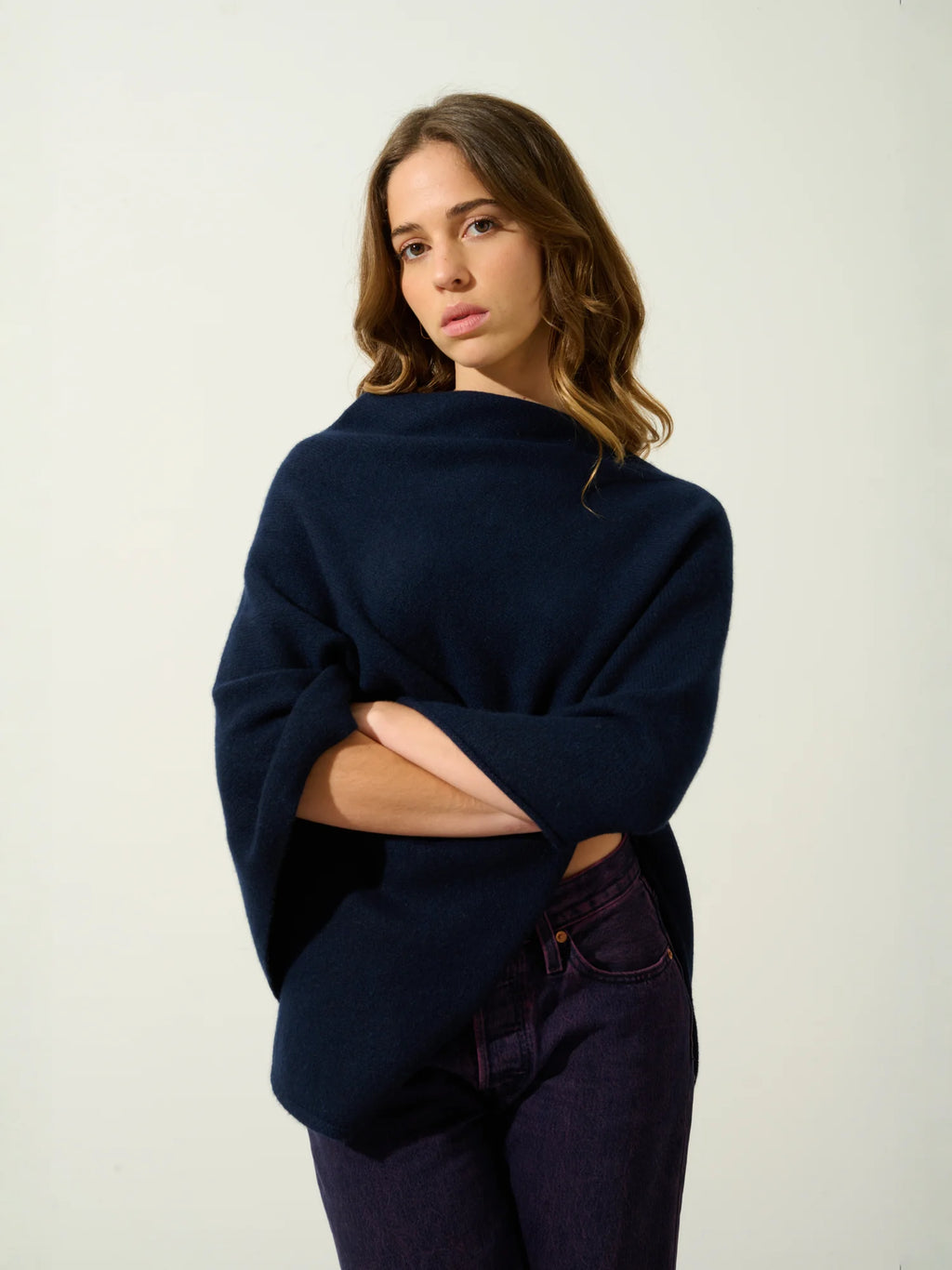 MERYL poncho 4 fils bleu marine
