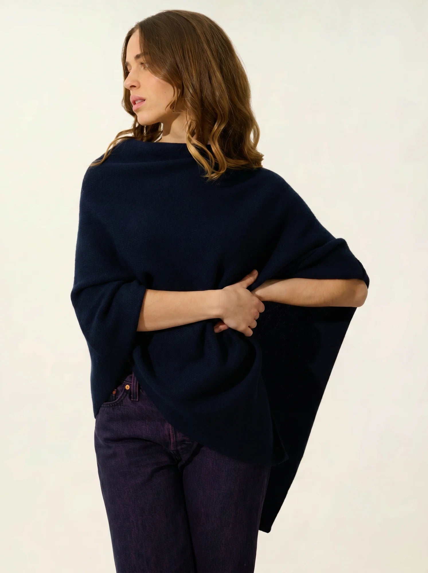 MERYL poncho 4 fils bleu marine