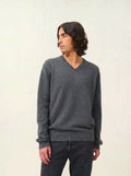 TIMEO pull col V anthracite chiné