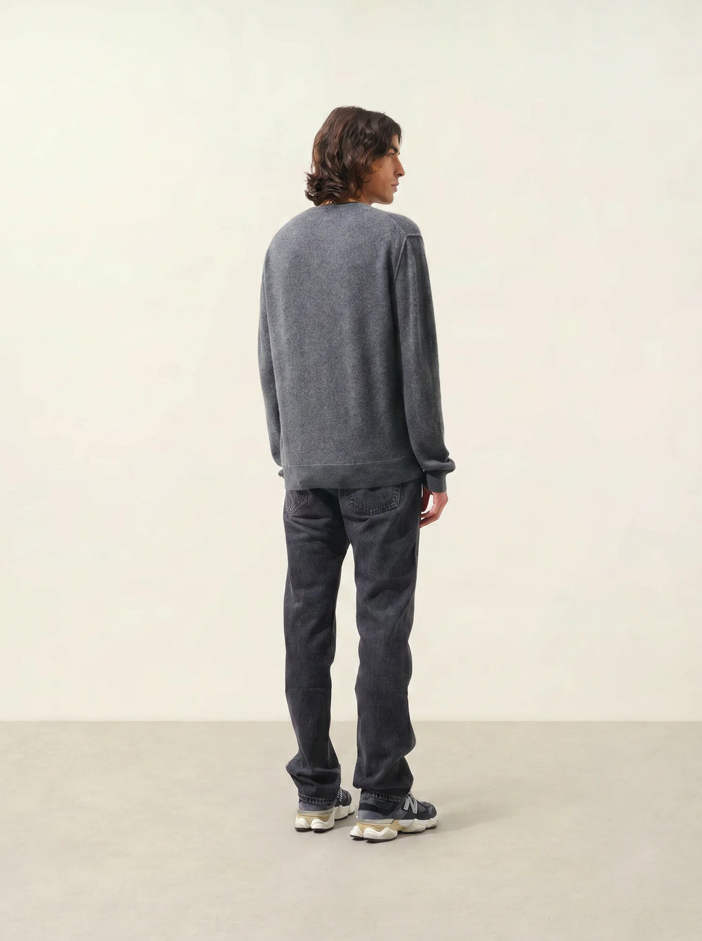 TIMEO pull col V anthracite chiné