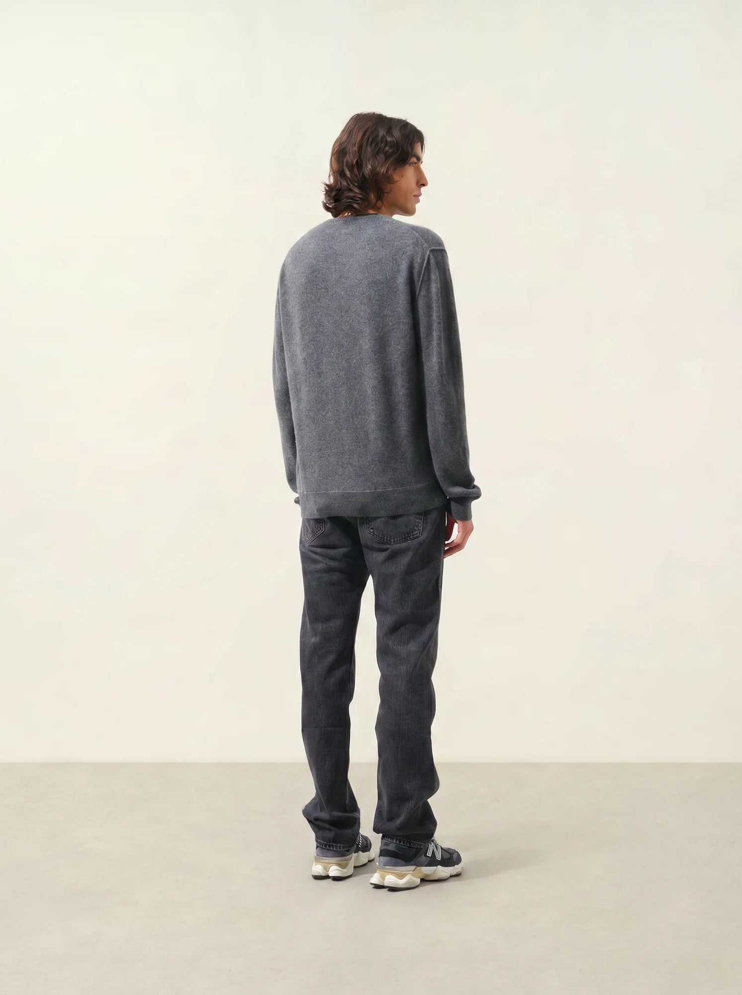 TIMEO pull col V anthracite chiné