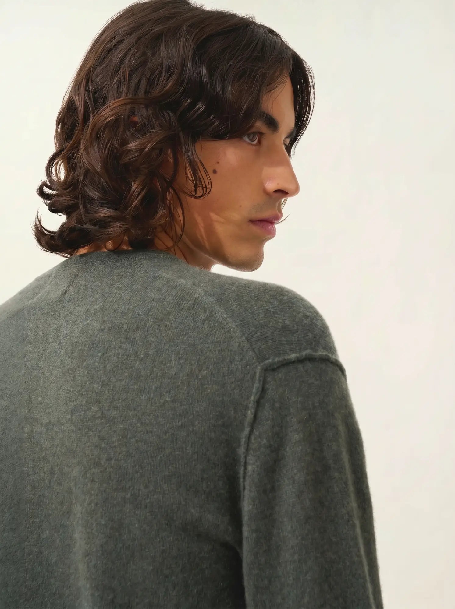 TIMEO pullover v-ausschnitt khaki meliert