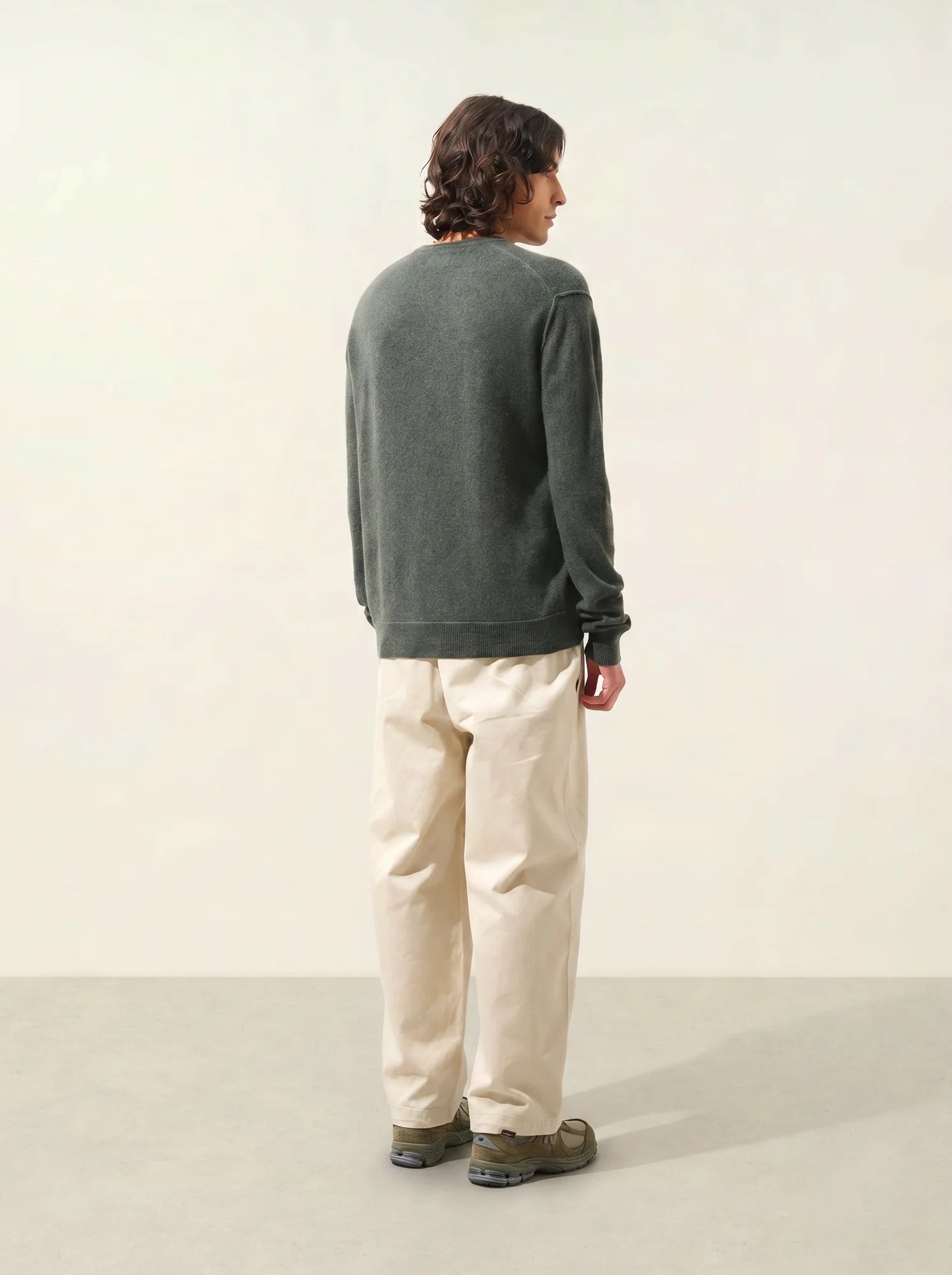 TIMEO pullover v-ausschnitt khaki meliert