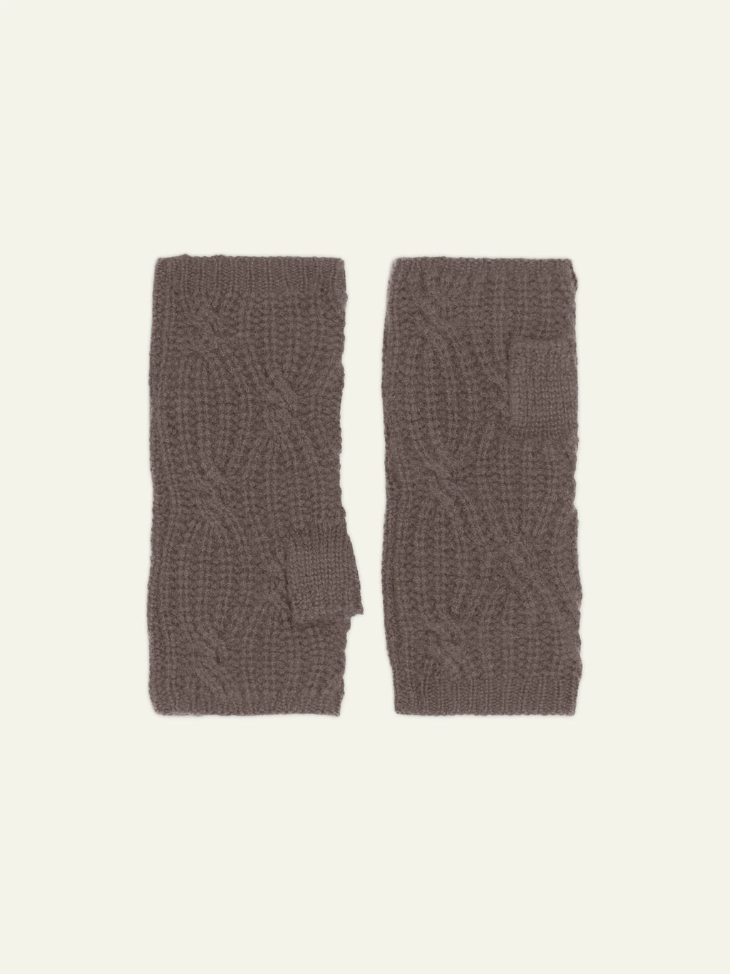 IRIS fingerless gloves 6 ply heather taupe