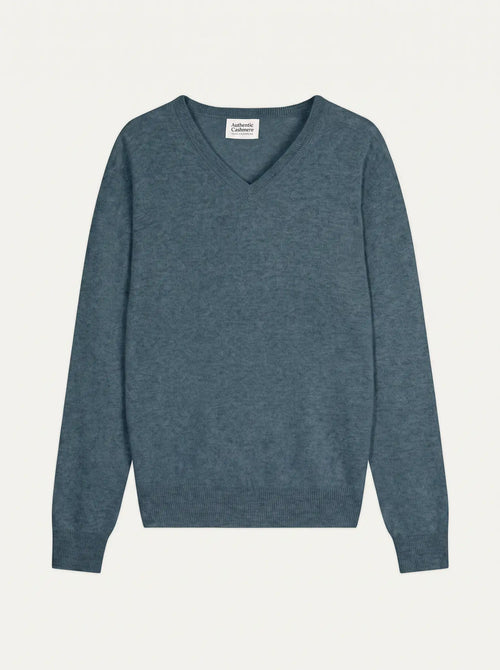 AGEL pull col V vert canard chiné