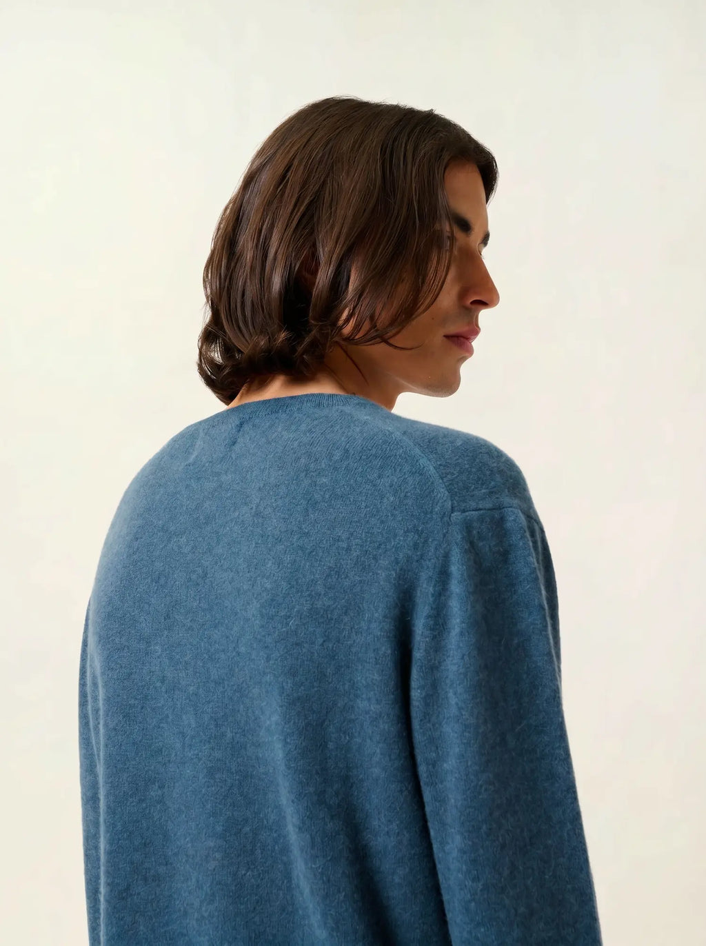 AGEL pull col V vert canard chiné