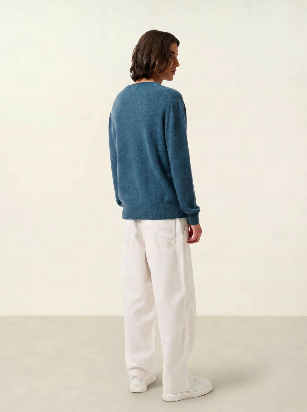 AGEL pull col V vert canard chiné