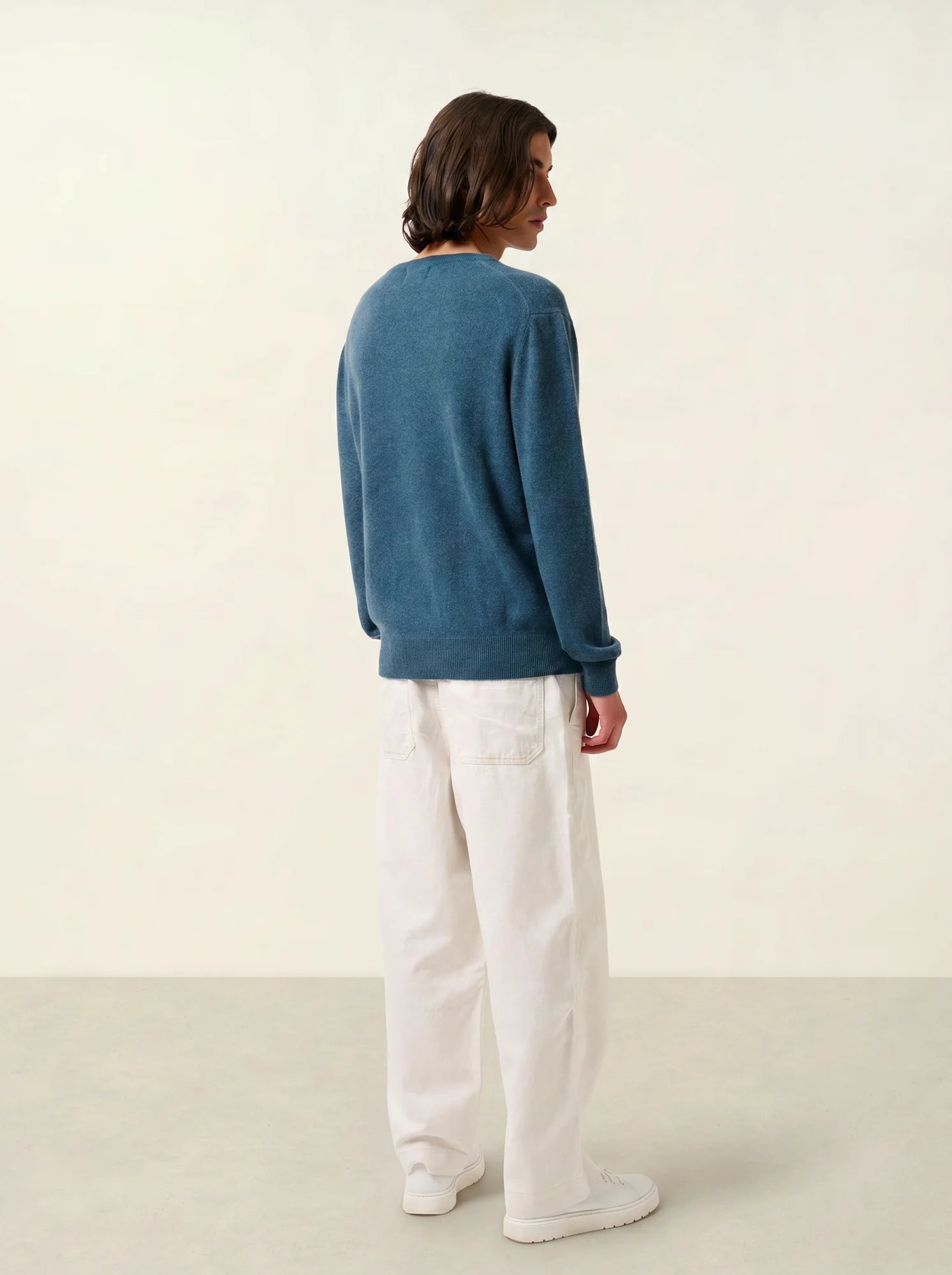 AGEL pull col V vert canard chiné