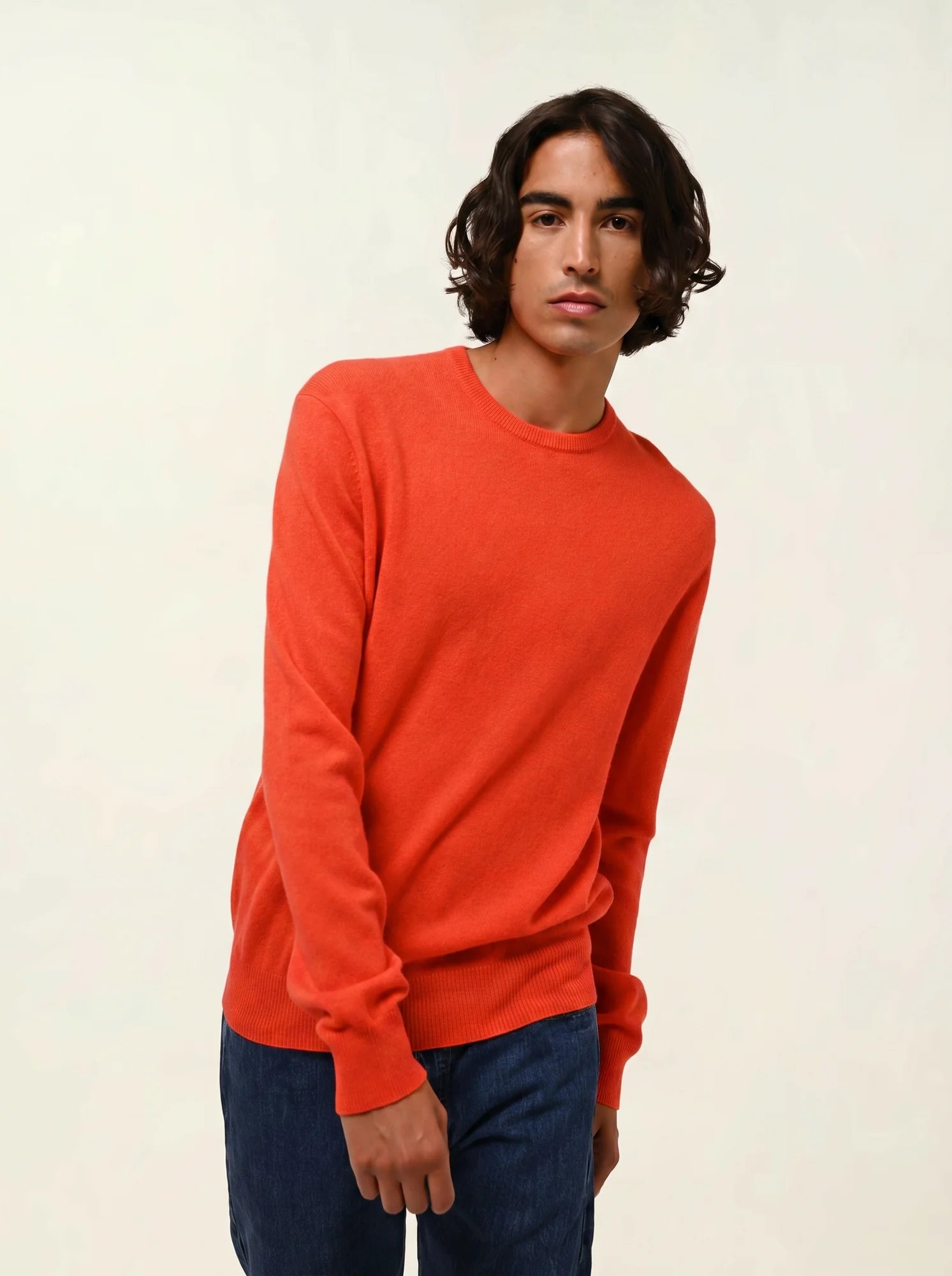 AIGLIÈRE pull col rond orange