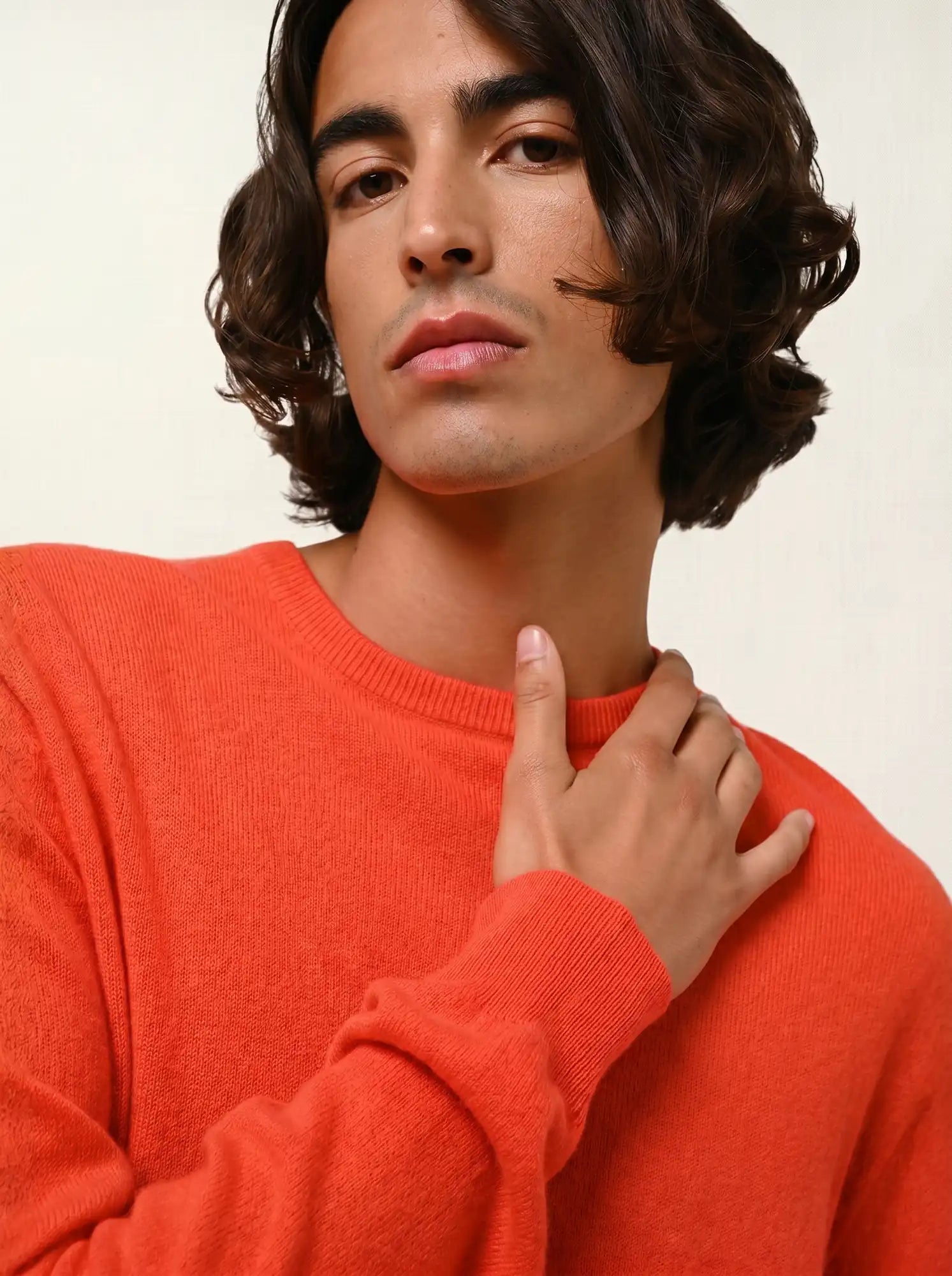 AIGLIÈRE pull col rond orange