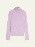 BISE Pull Col Roulé Mauve Chiné