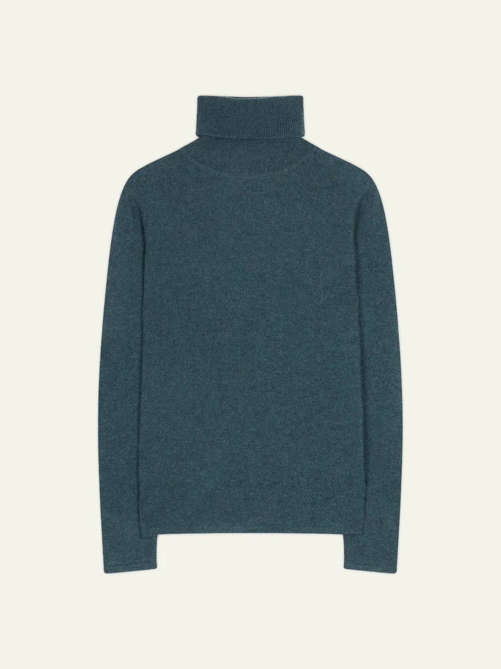 BISE pull col roulé vert canard chiné