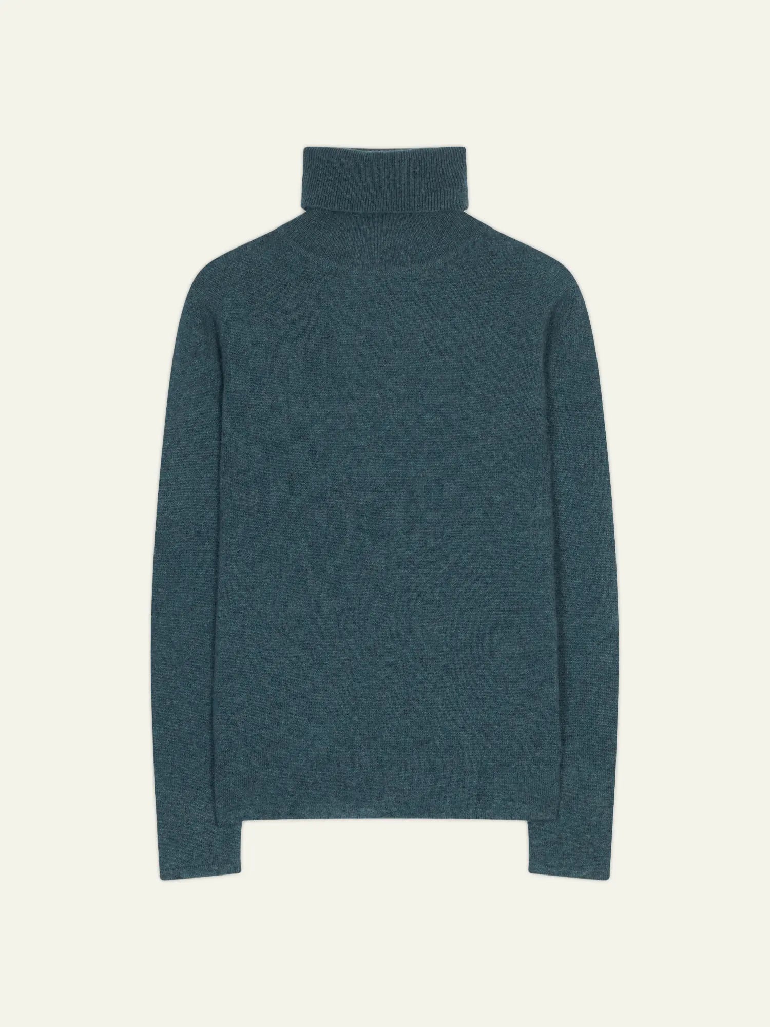 BISE pull col roulé vert canard chiné