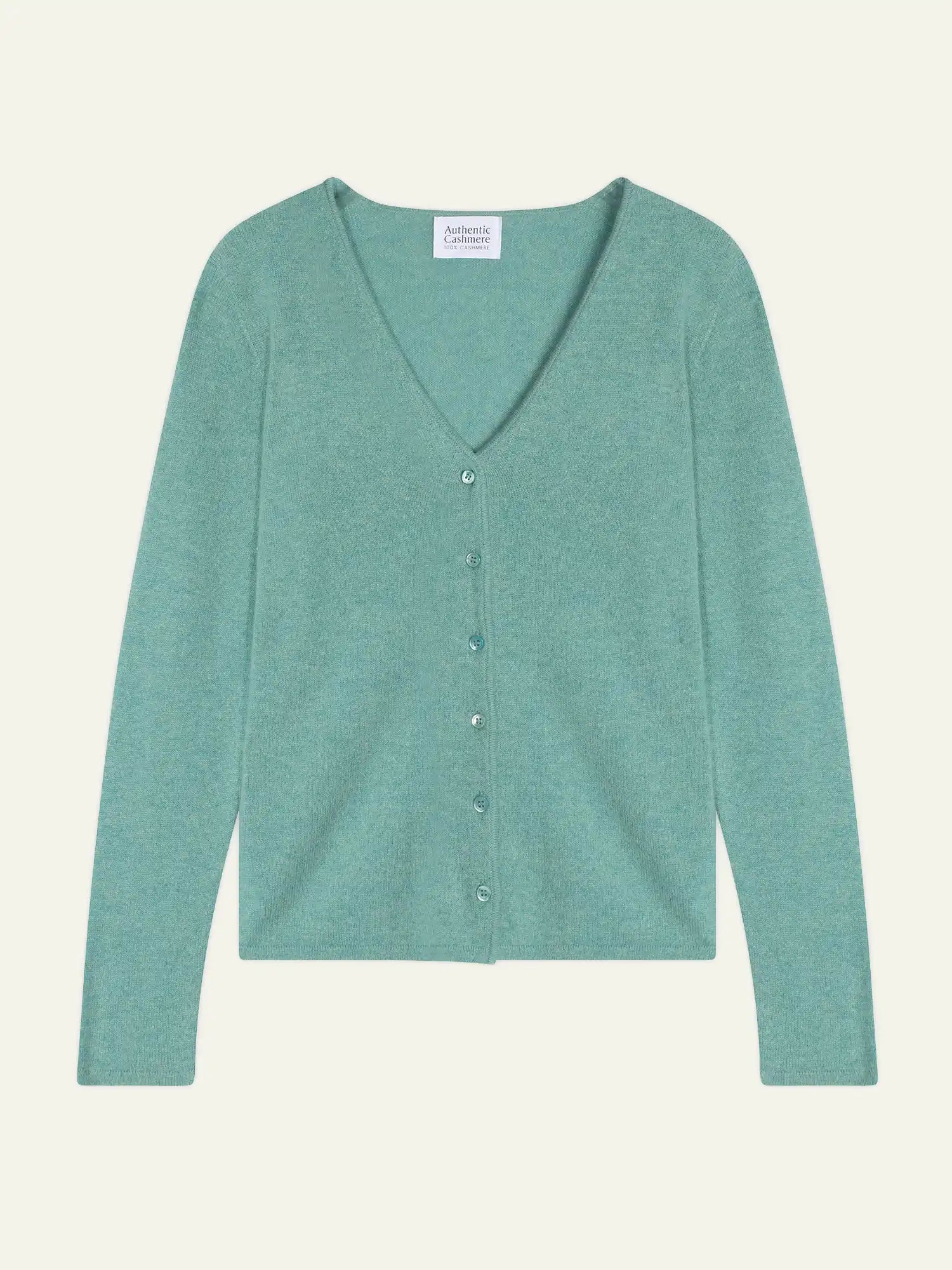 CHALAIS cardigan col V vert chiné