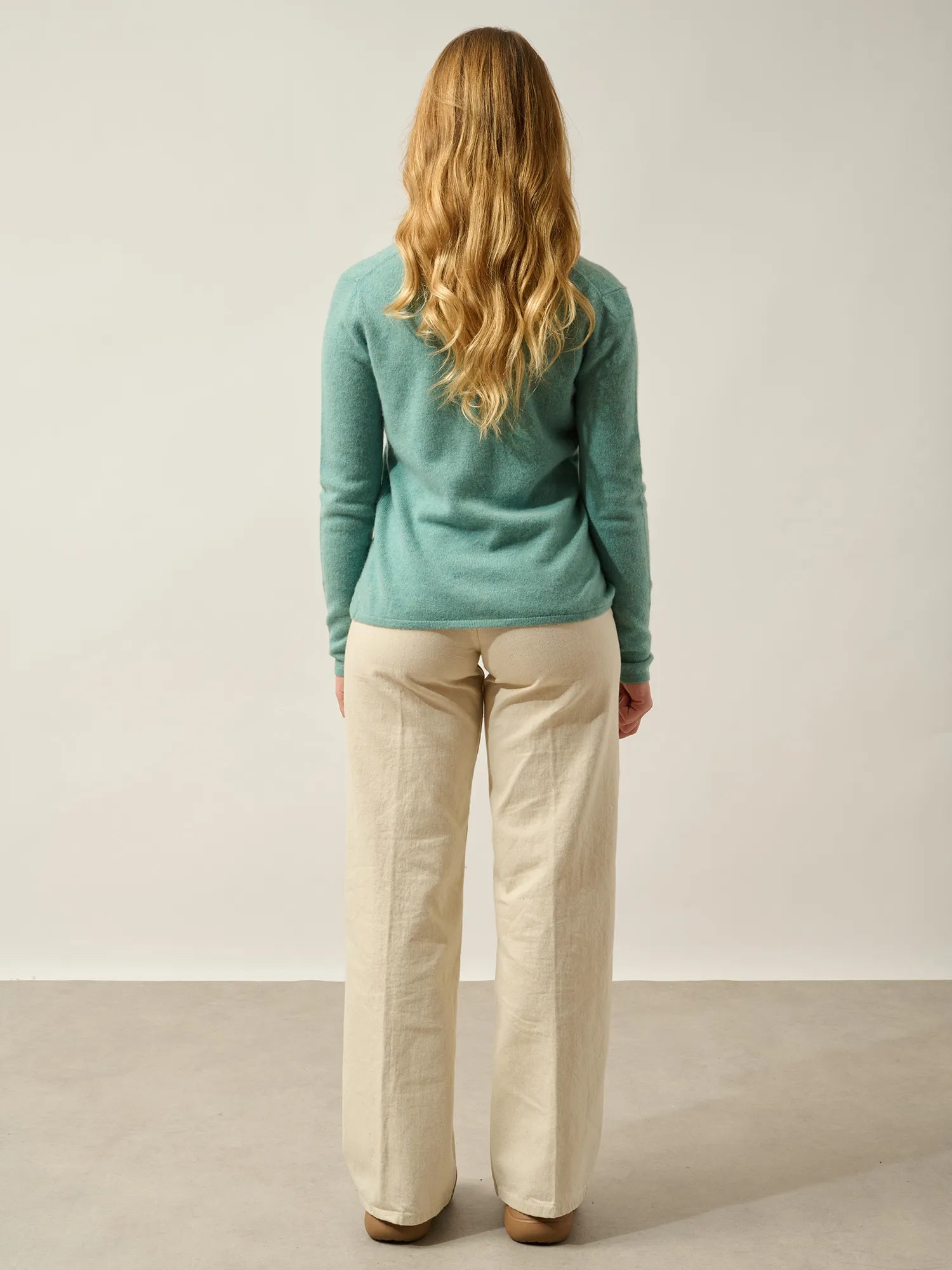 CHALAIS cardigan col V vert chiné