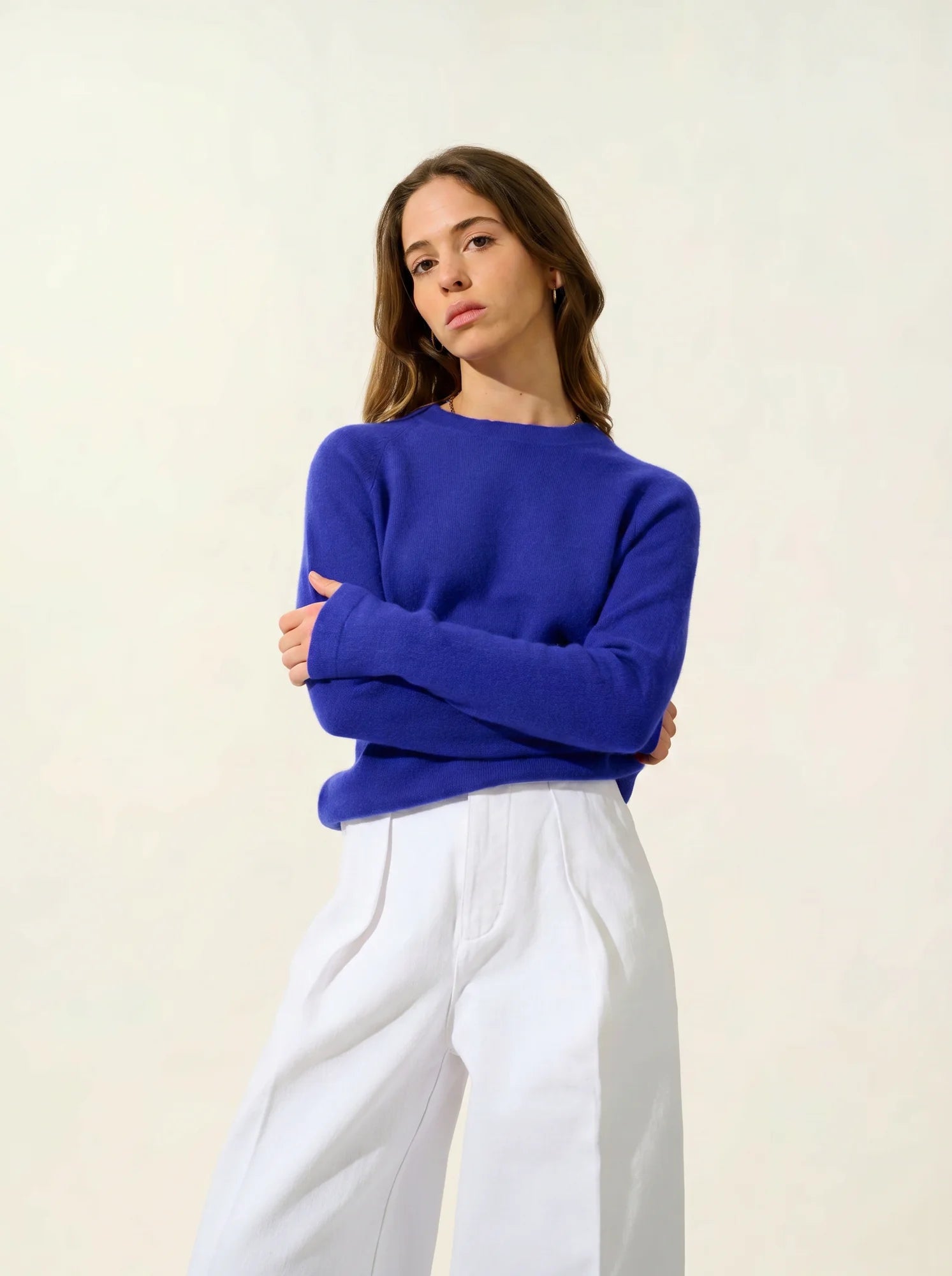 ECRIN pull col rond indigo