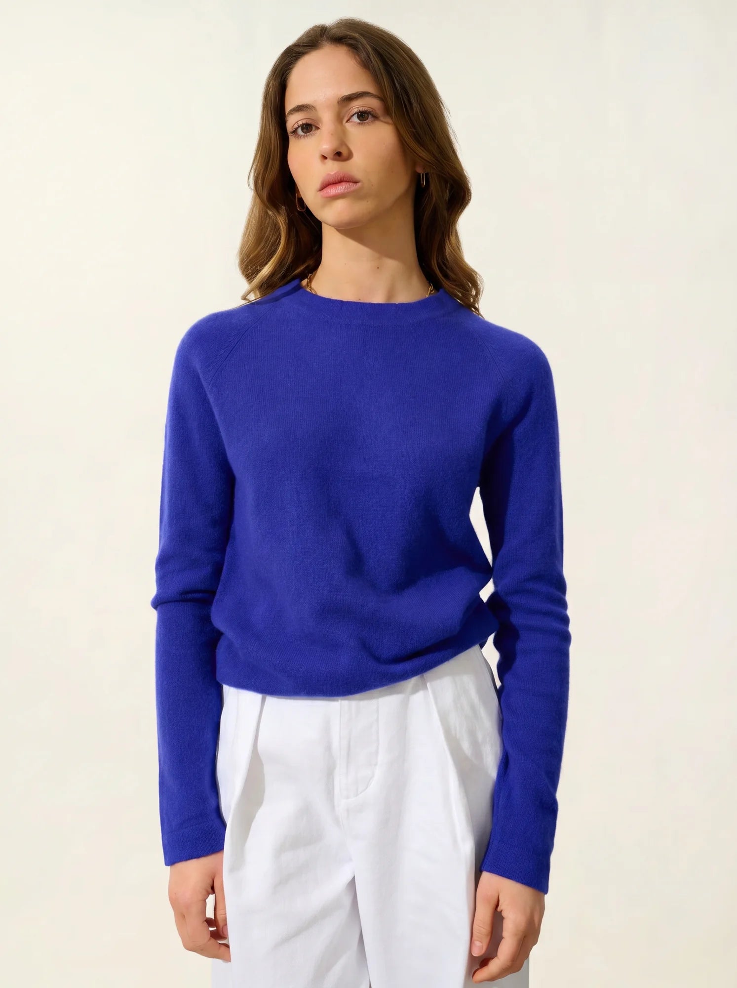 ECRIN pull col rond indigo