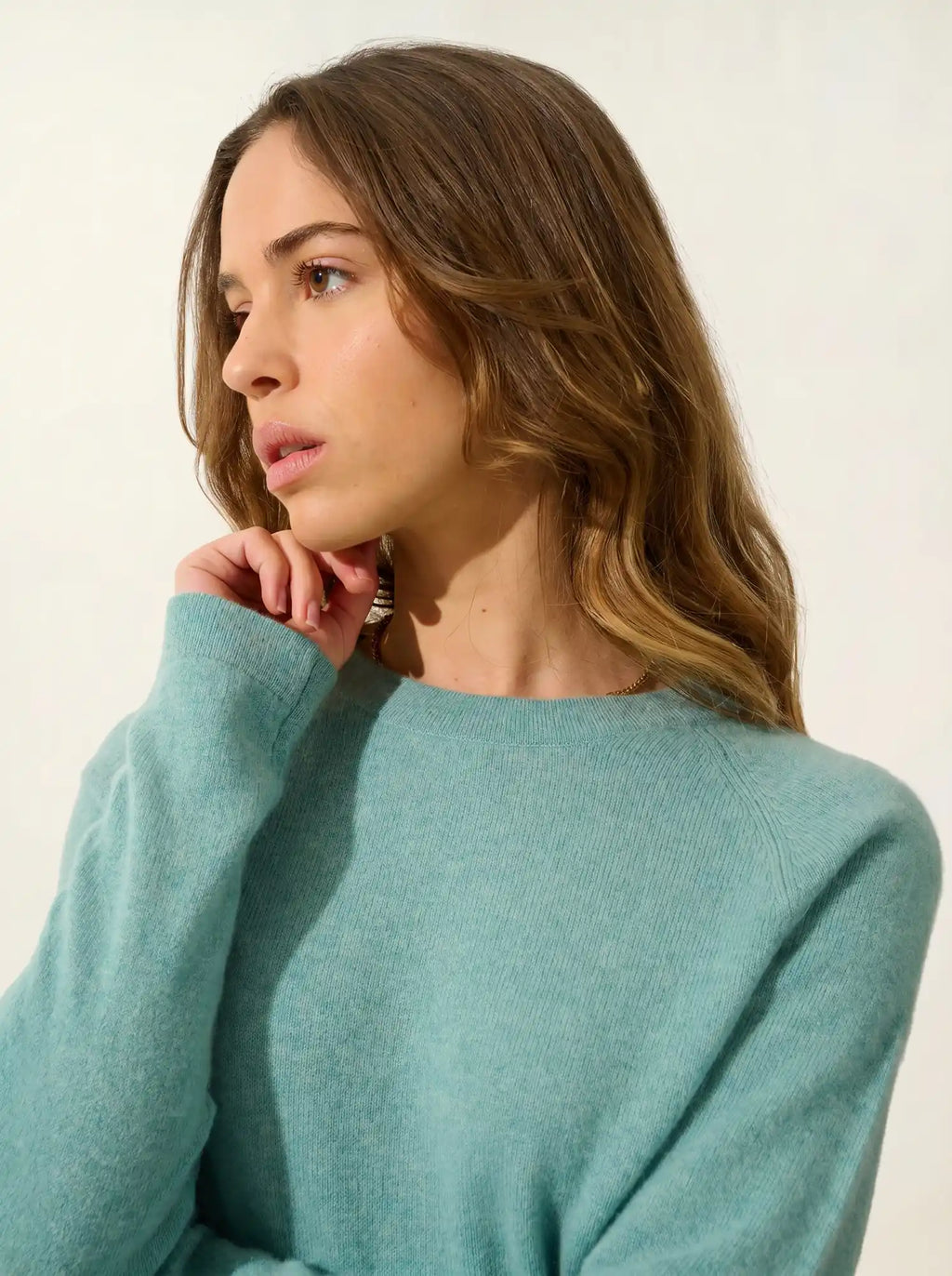 ECRIN pull col rond vert chiné