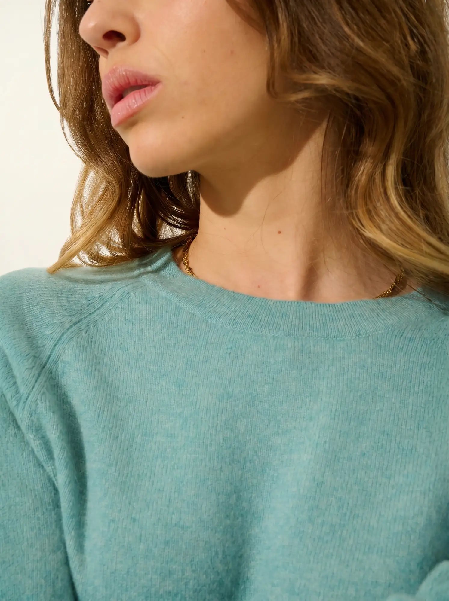 ECRIN pull col rond vert chiné