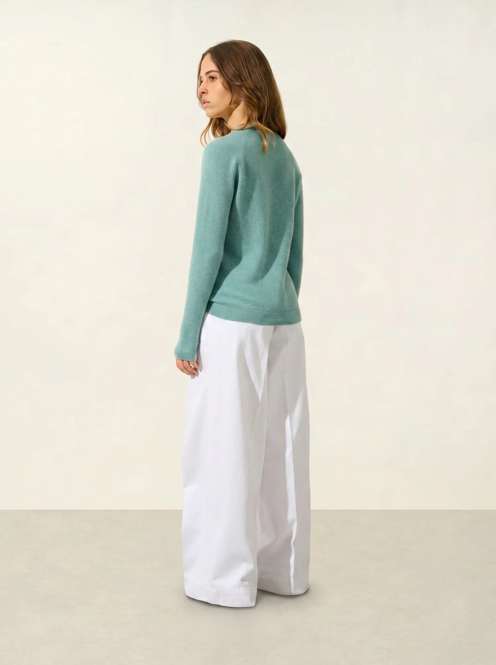 ECRIN pull col rond vert chiné