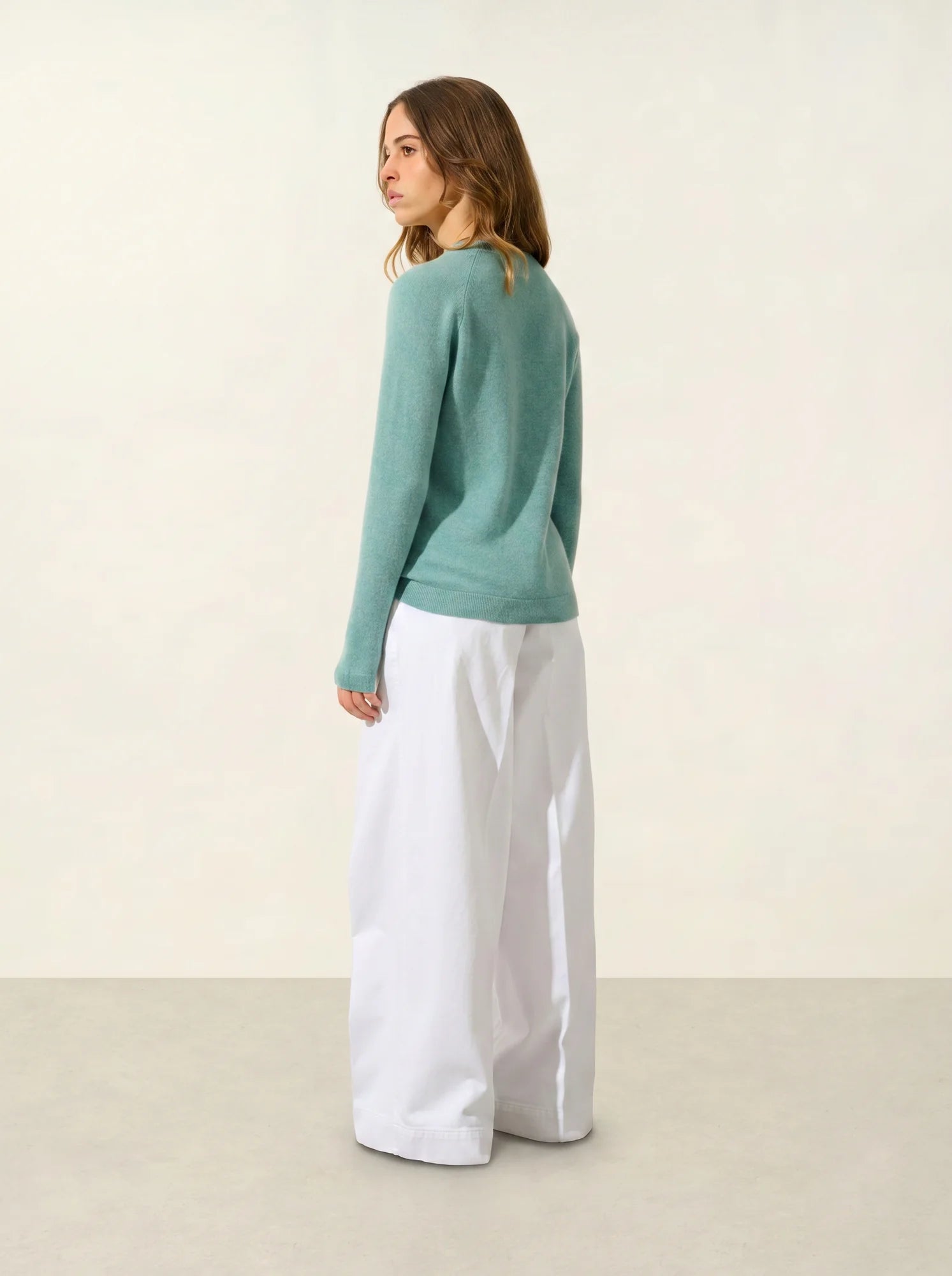 ECRIN pull col rond vert chiné