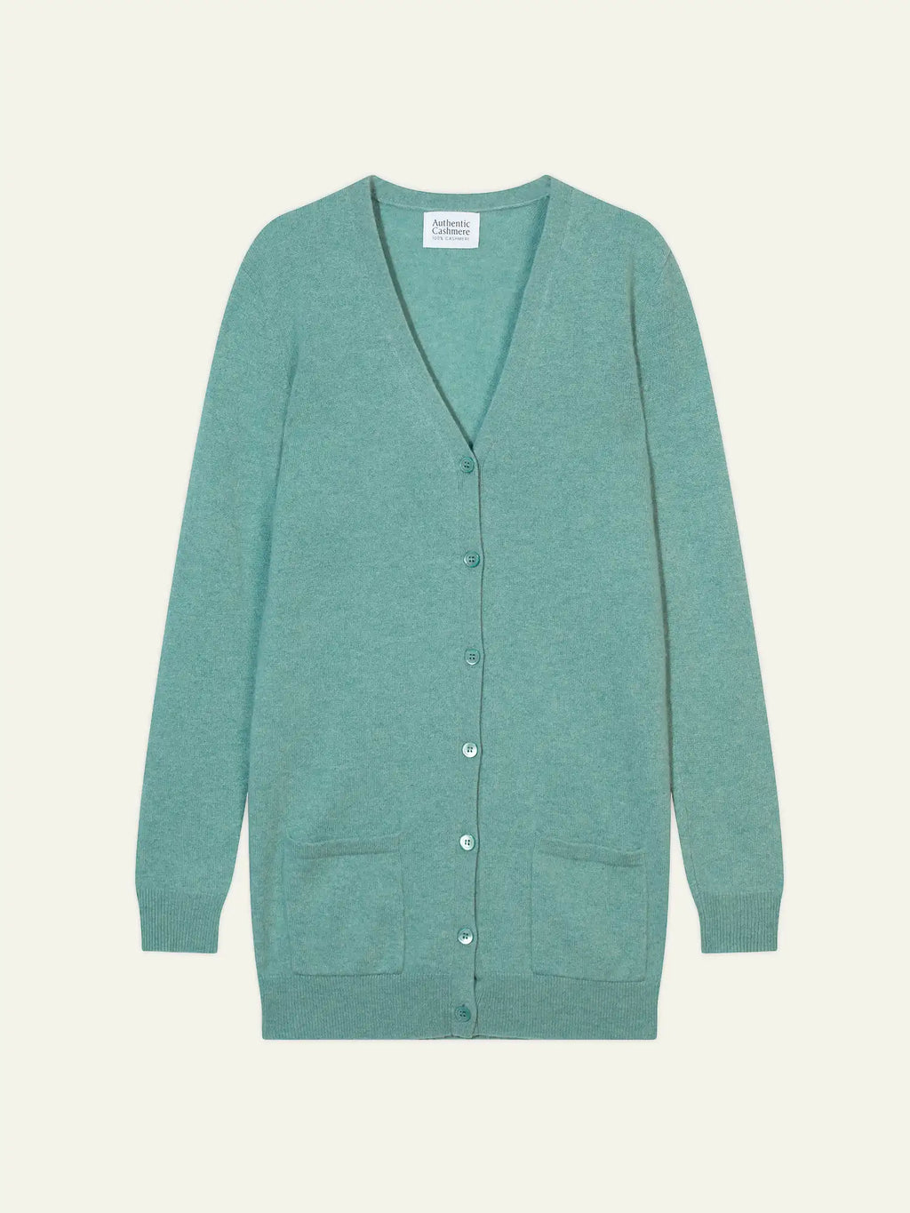 CIMET cardigan col V vert chiné