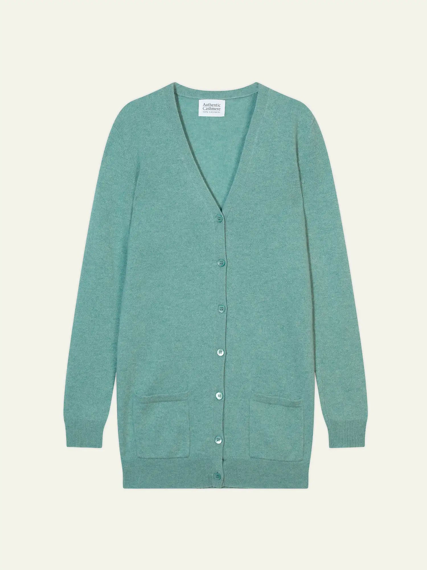 CIMET cardigan col V vert chiné