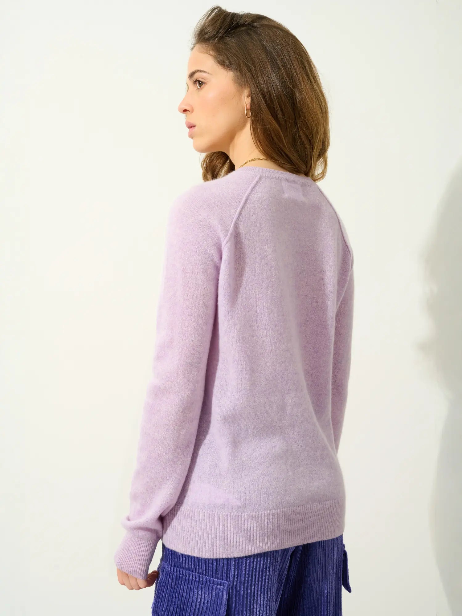 ETRET pull col rond mauve chiné
