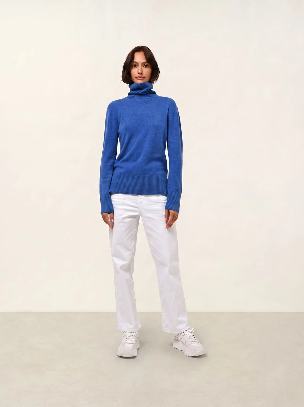 FORNET pull col roulé bleu électrique