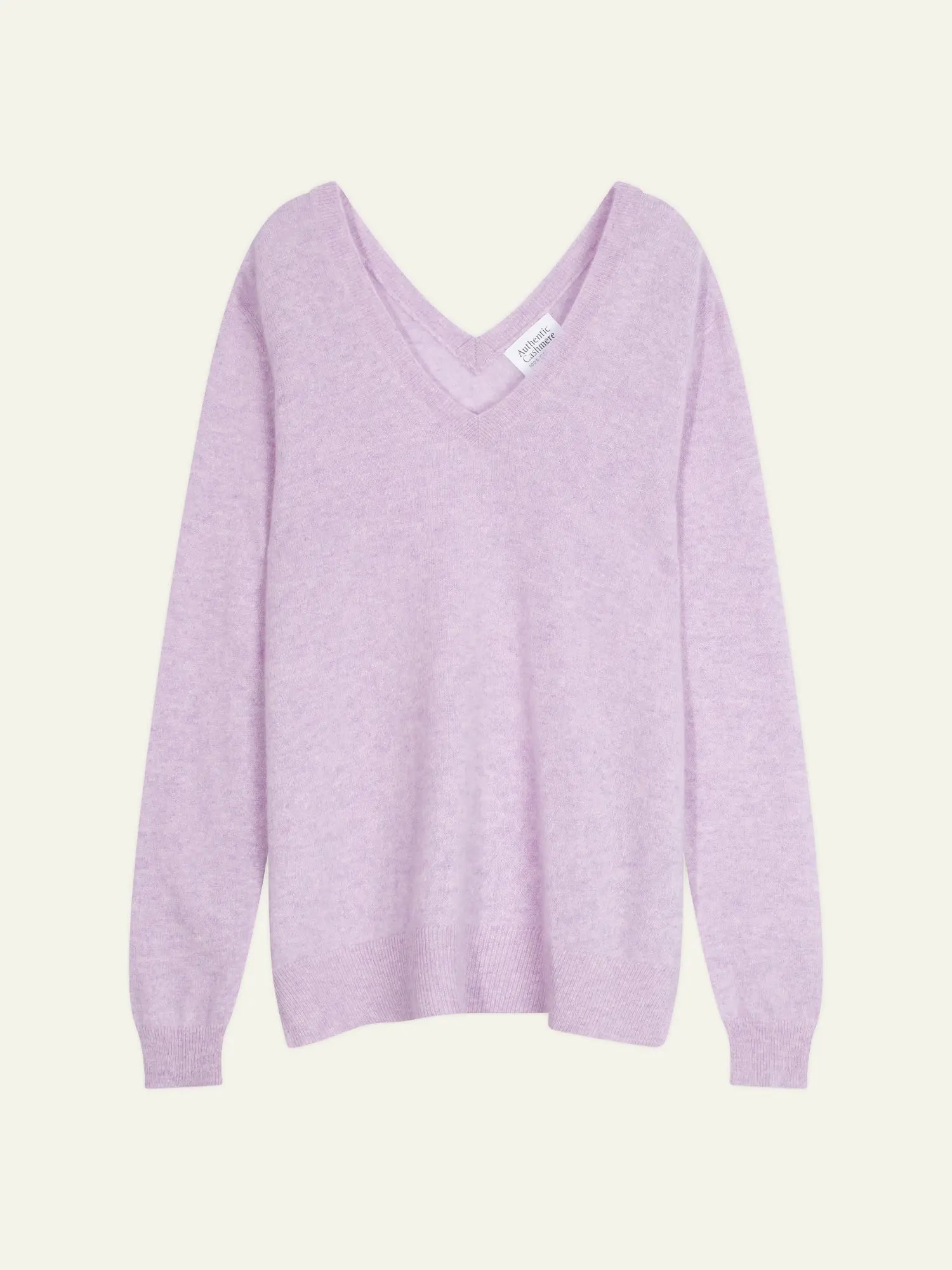 GIEGN Pullover V-Ausschnitt vorne und hinten Malvenfarben meliert