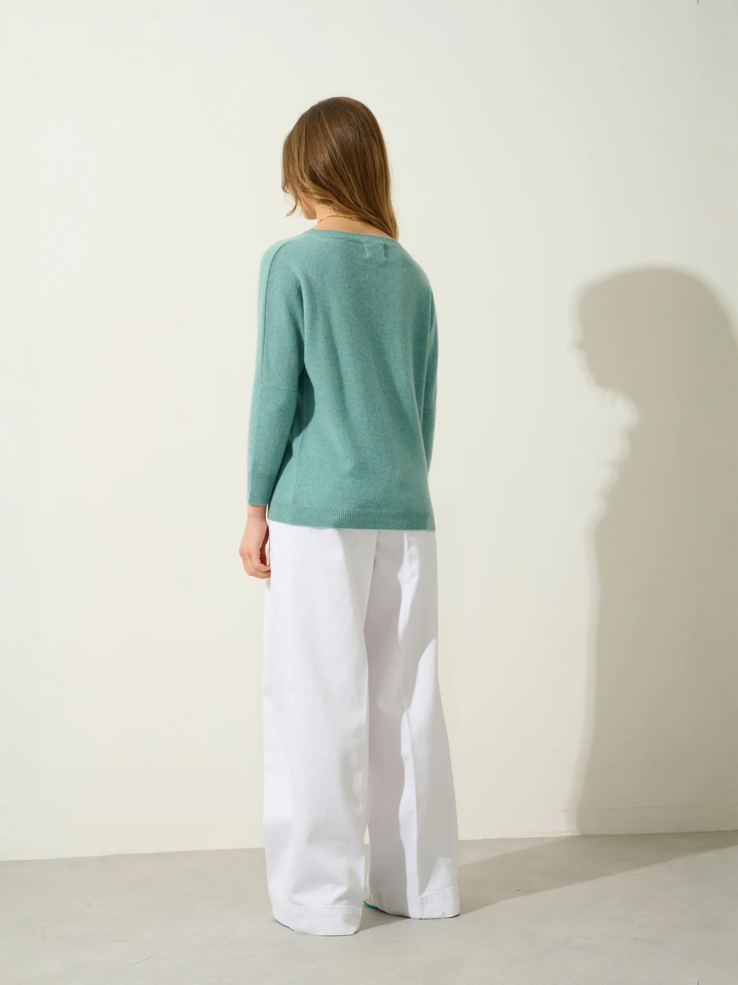 GOLÉON pull chauve souris vert chiné