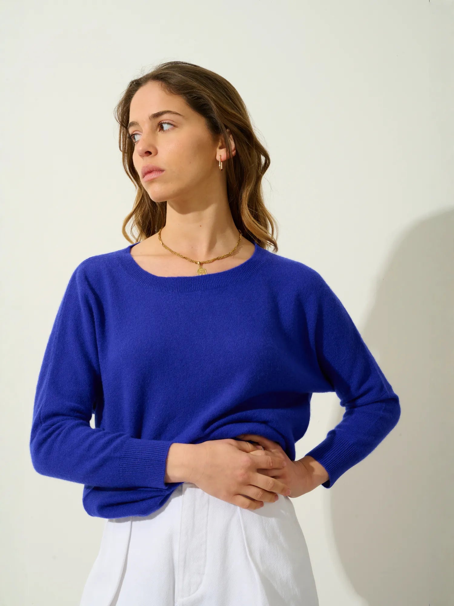 GOLÉON pull chauve souris indigo