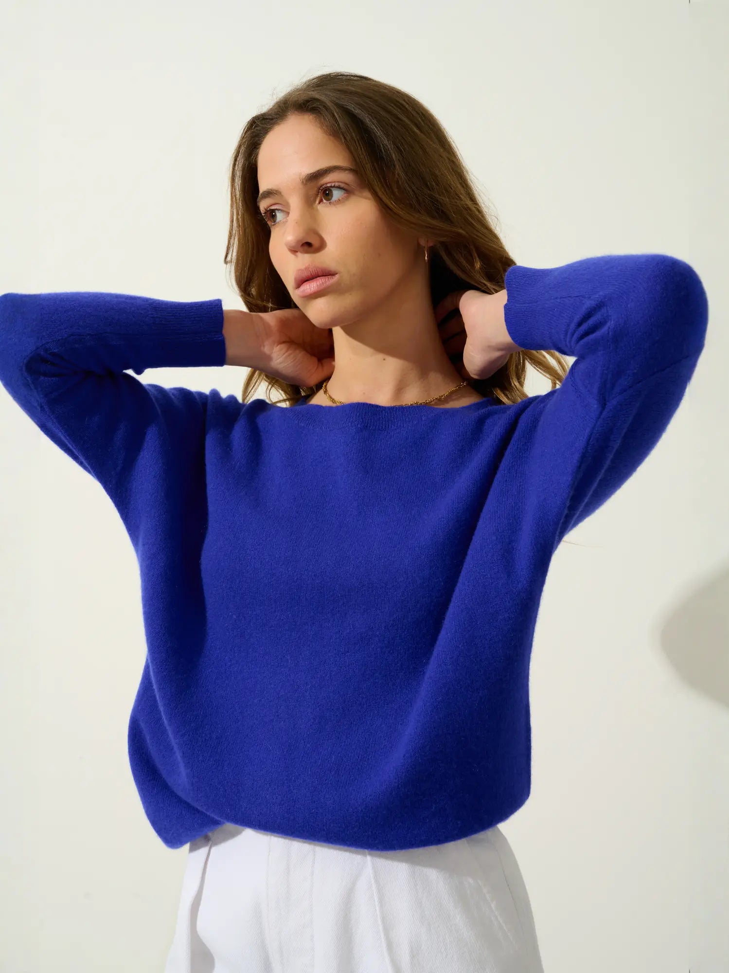 GOLÉON pull chauve souris indigo