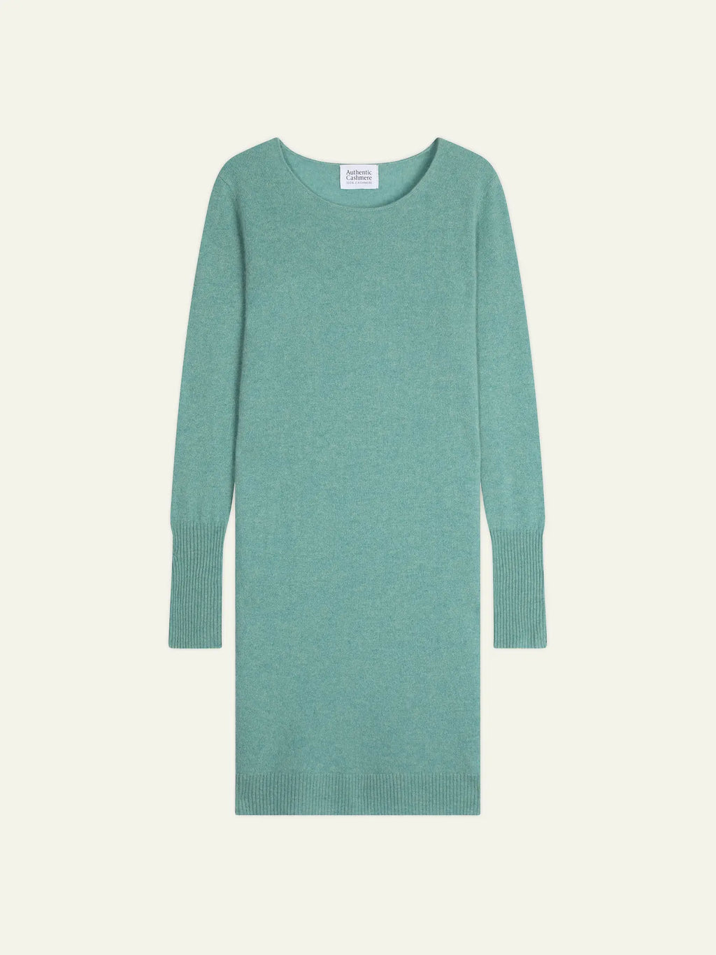 ARMET robe col rond vert chiné