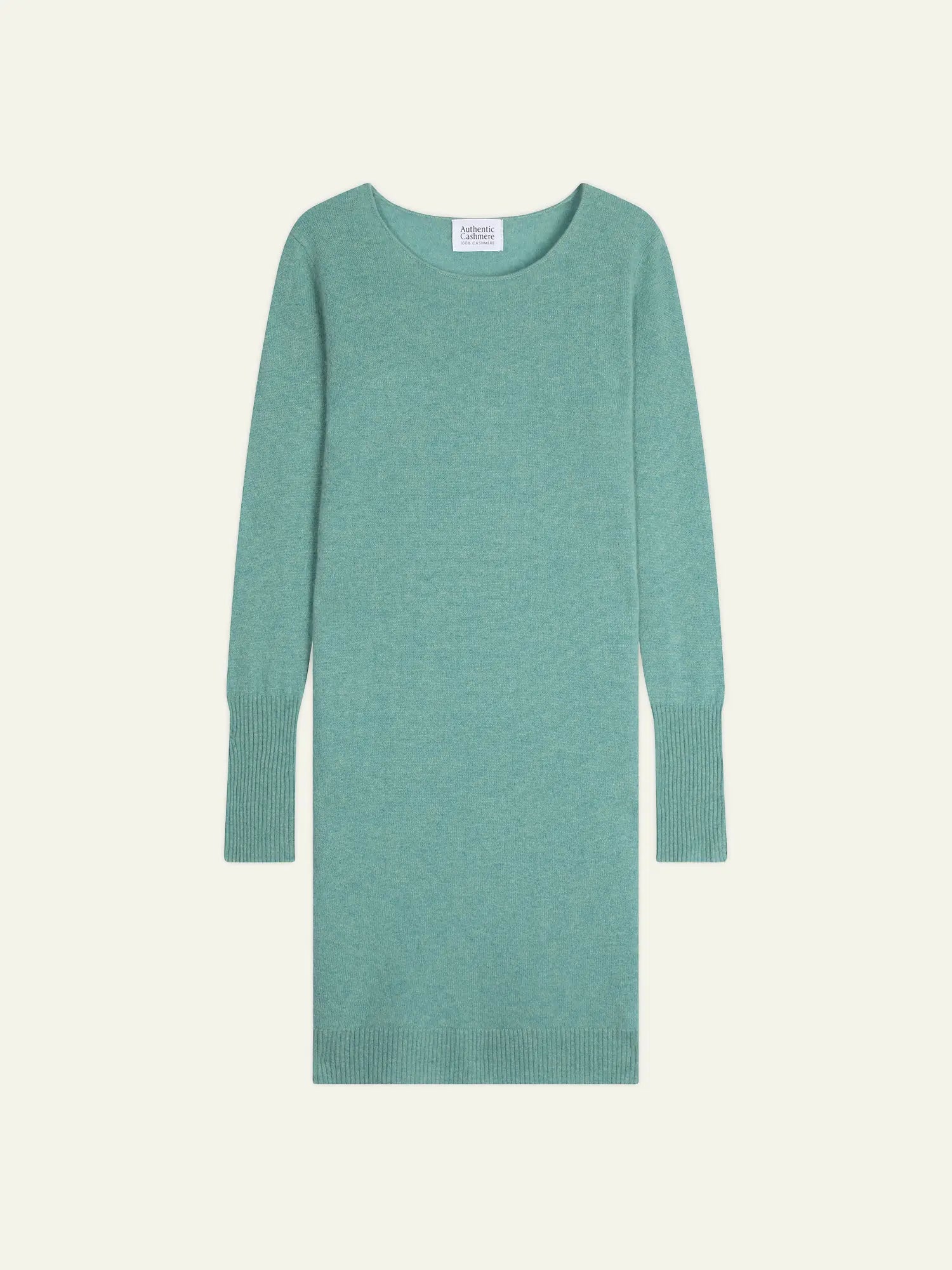 ARMET robe col rond vert chiné