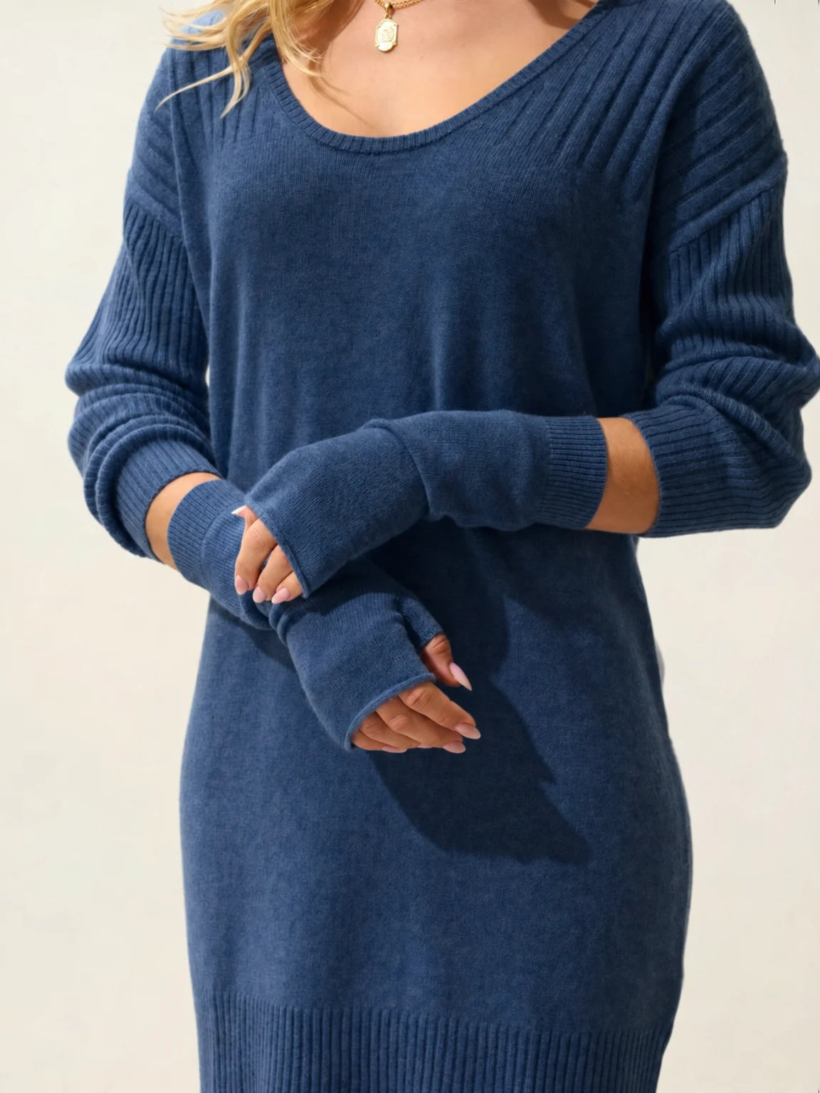 SERRE Fingerless Gloves Heather Ocean