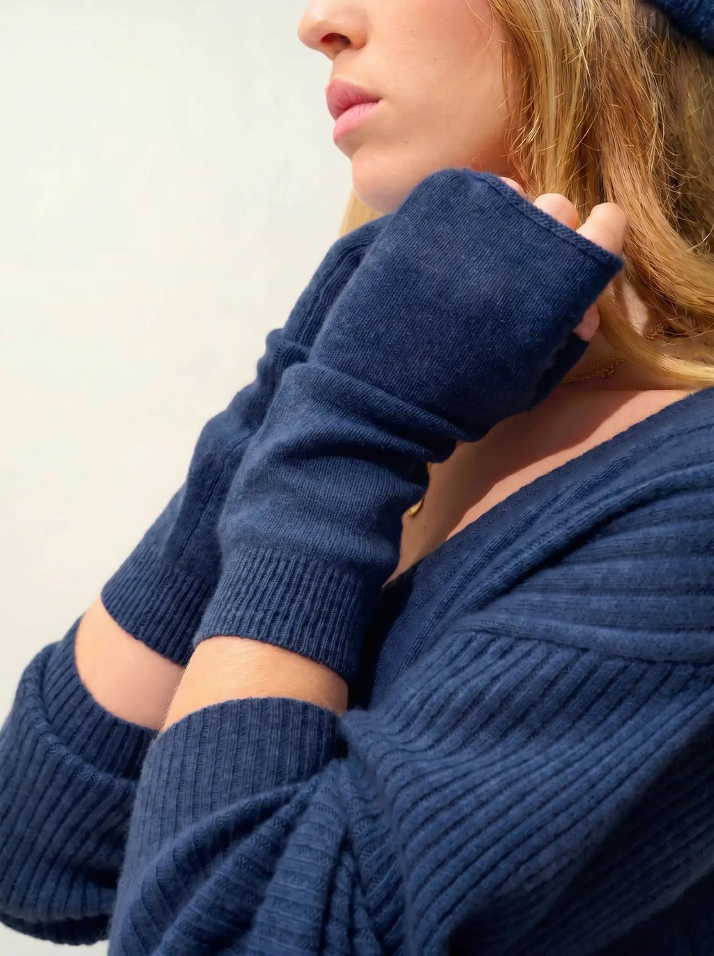 SERRE Fingerless Gloves Heather Ocean
