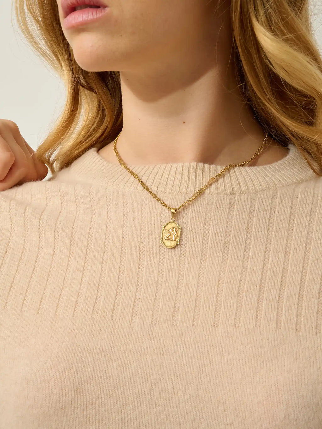 DARIA pullover rundhalsausschnitt sand