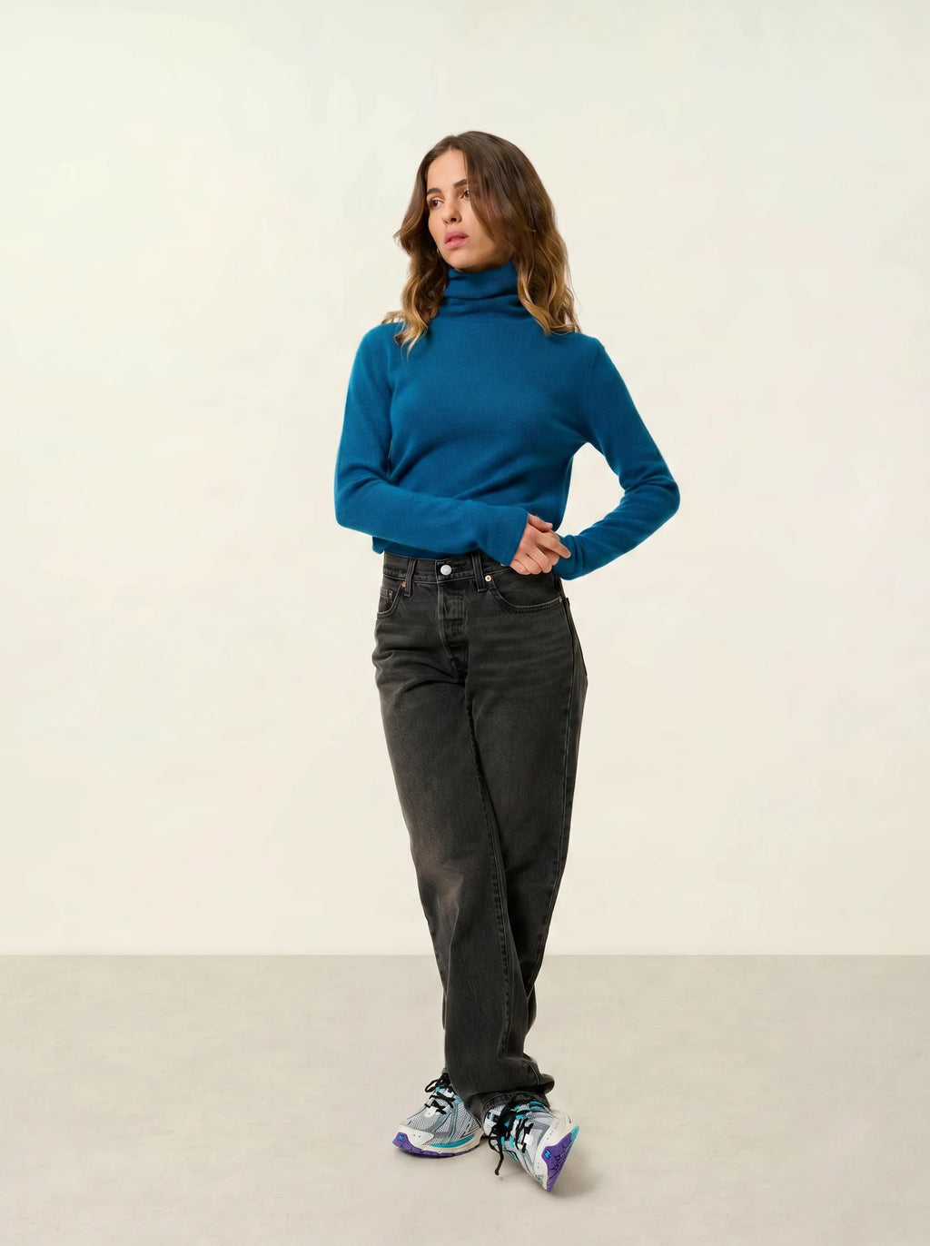 BISE Pullover Rollkragen Pfauenblau