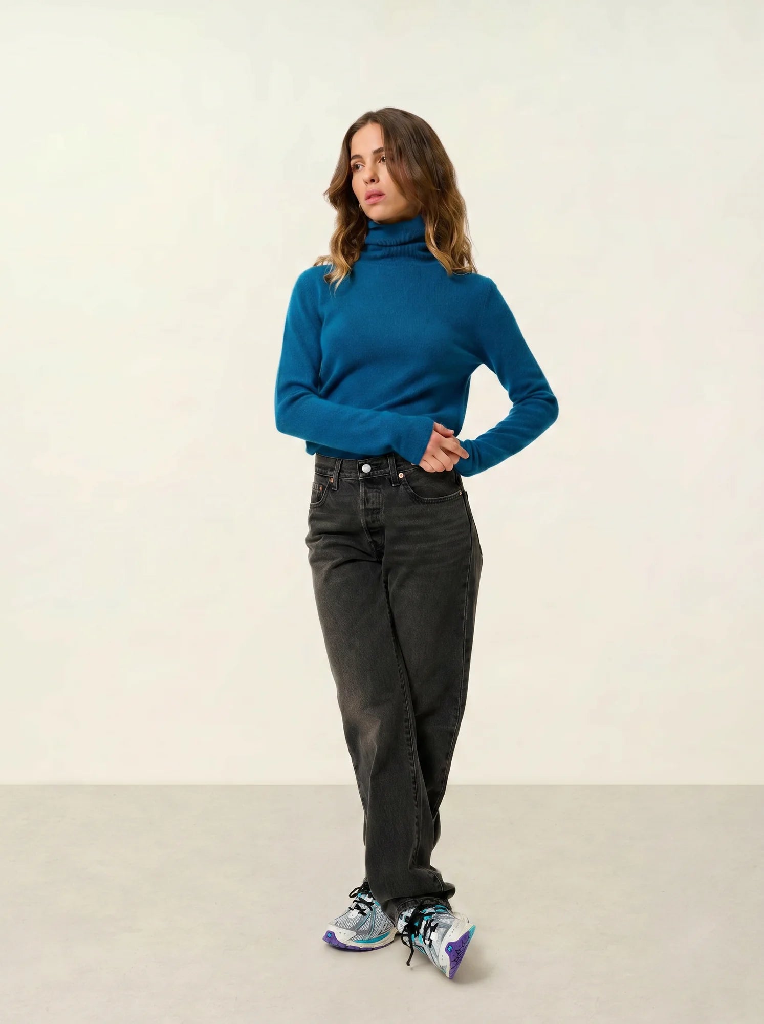 BISE Pullover Rollkragen Pfauenblau