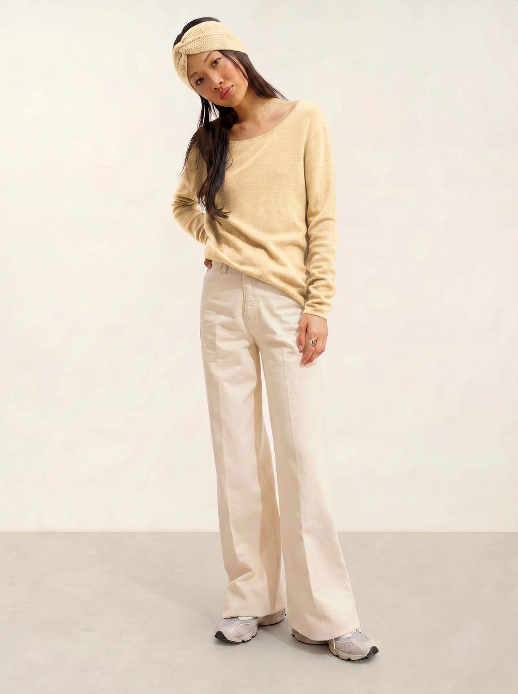 LANFON pullover rundhalsausschnitt limonade