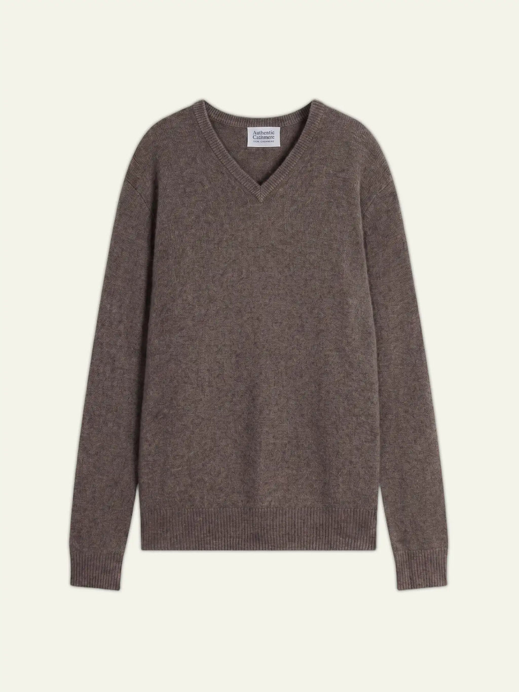 VICTOR pull col V 4 fils taupe chiné