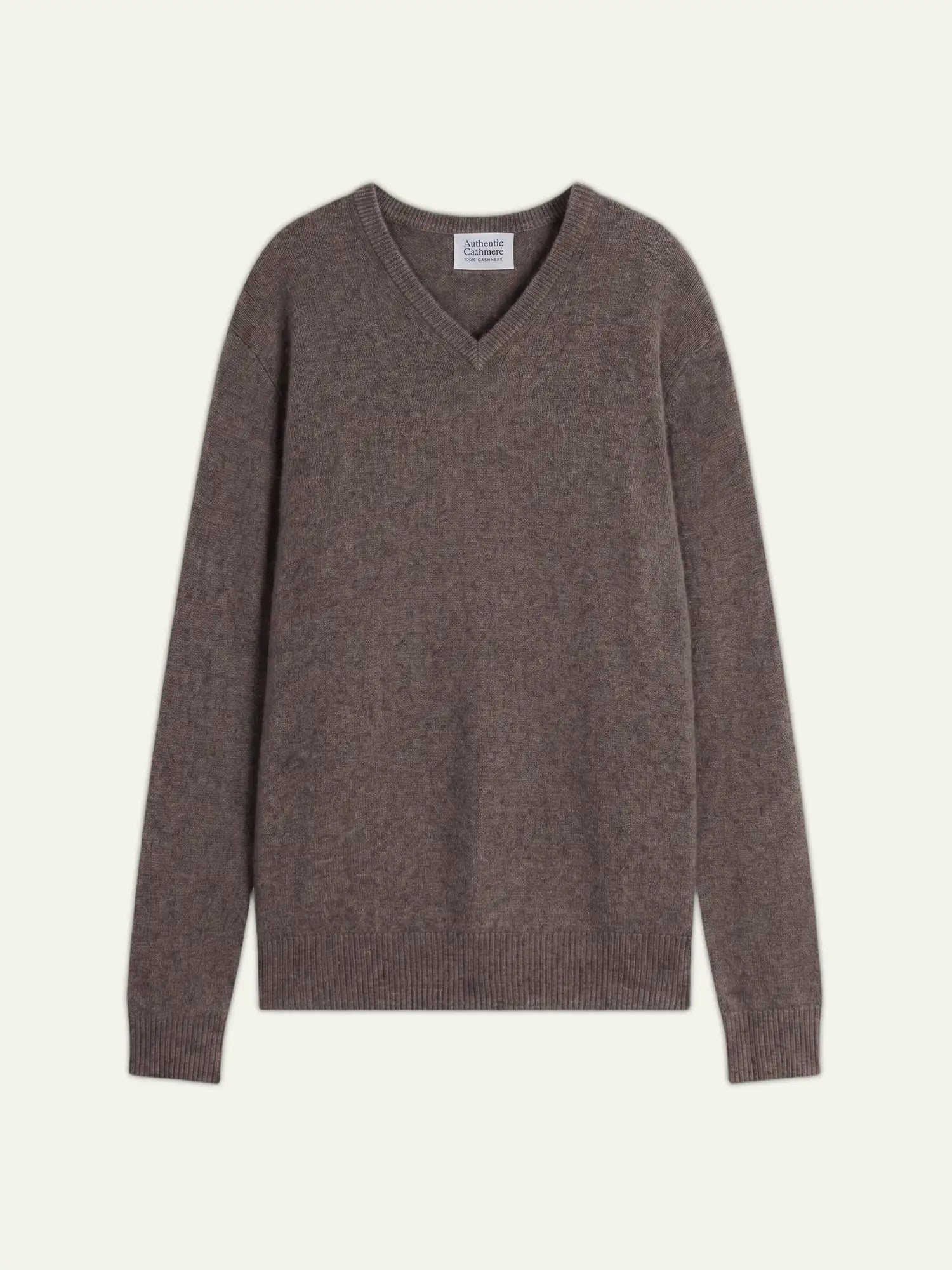 VICTOR pull col V 4 fils taupe chiné