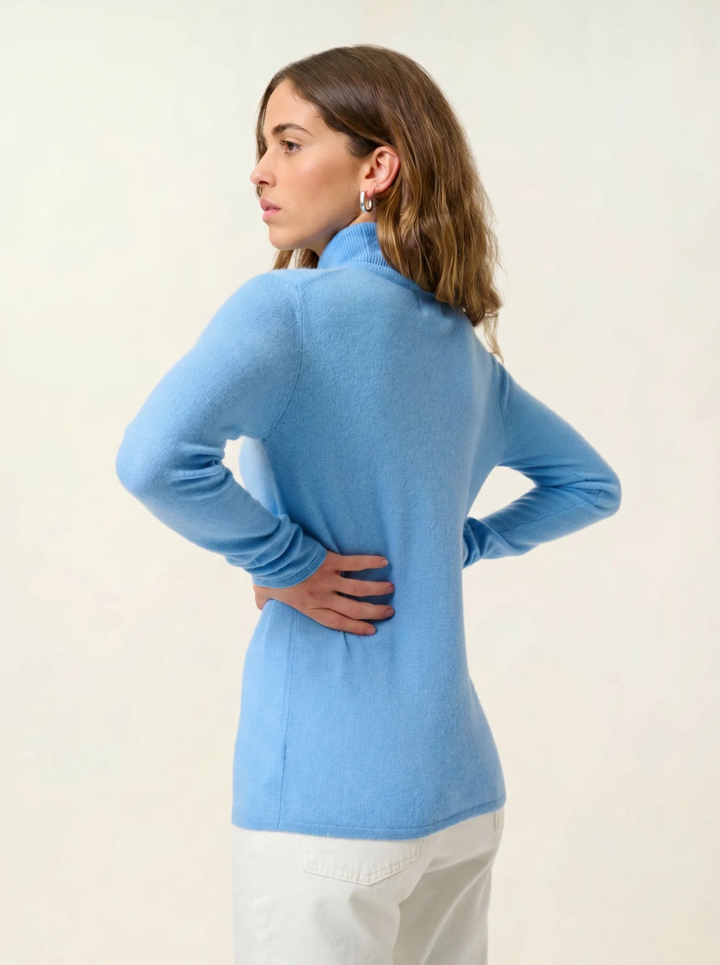 BISE pull col roulé bleu bébé