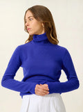BISE pull col roulé indigo